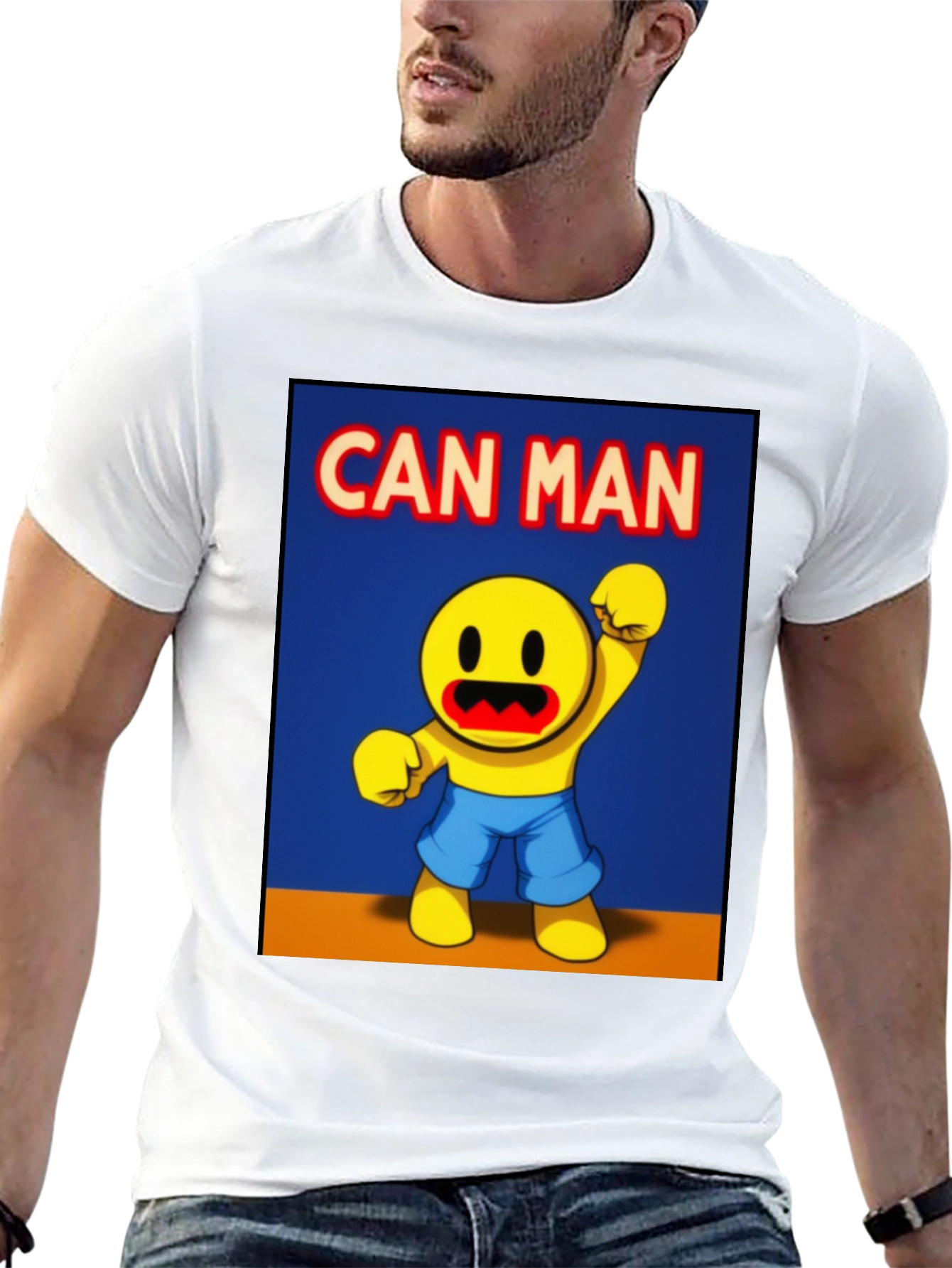 Black Can Man Graphic Tee - Black Cotton Blend view 13