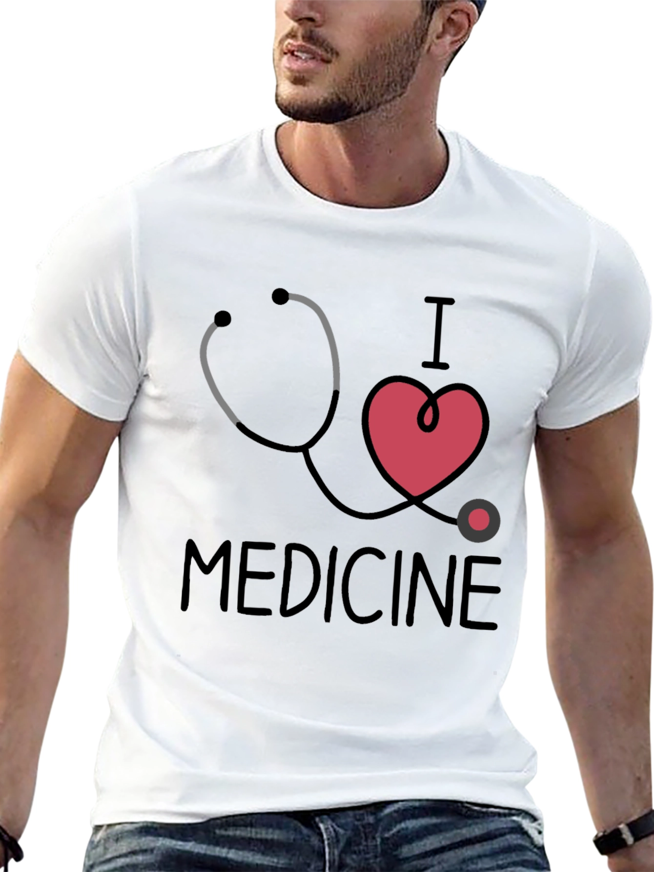 Black I Love Medicine Graphic T-Shirt - Black view 13