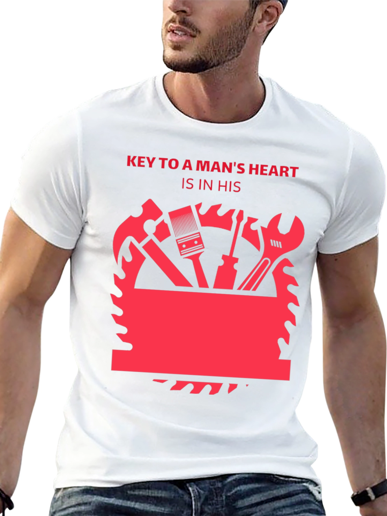 Black Key to a Man's Heart Graphic T-Shirt view 13