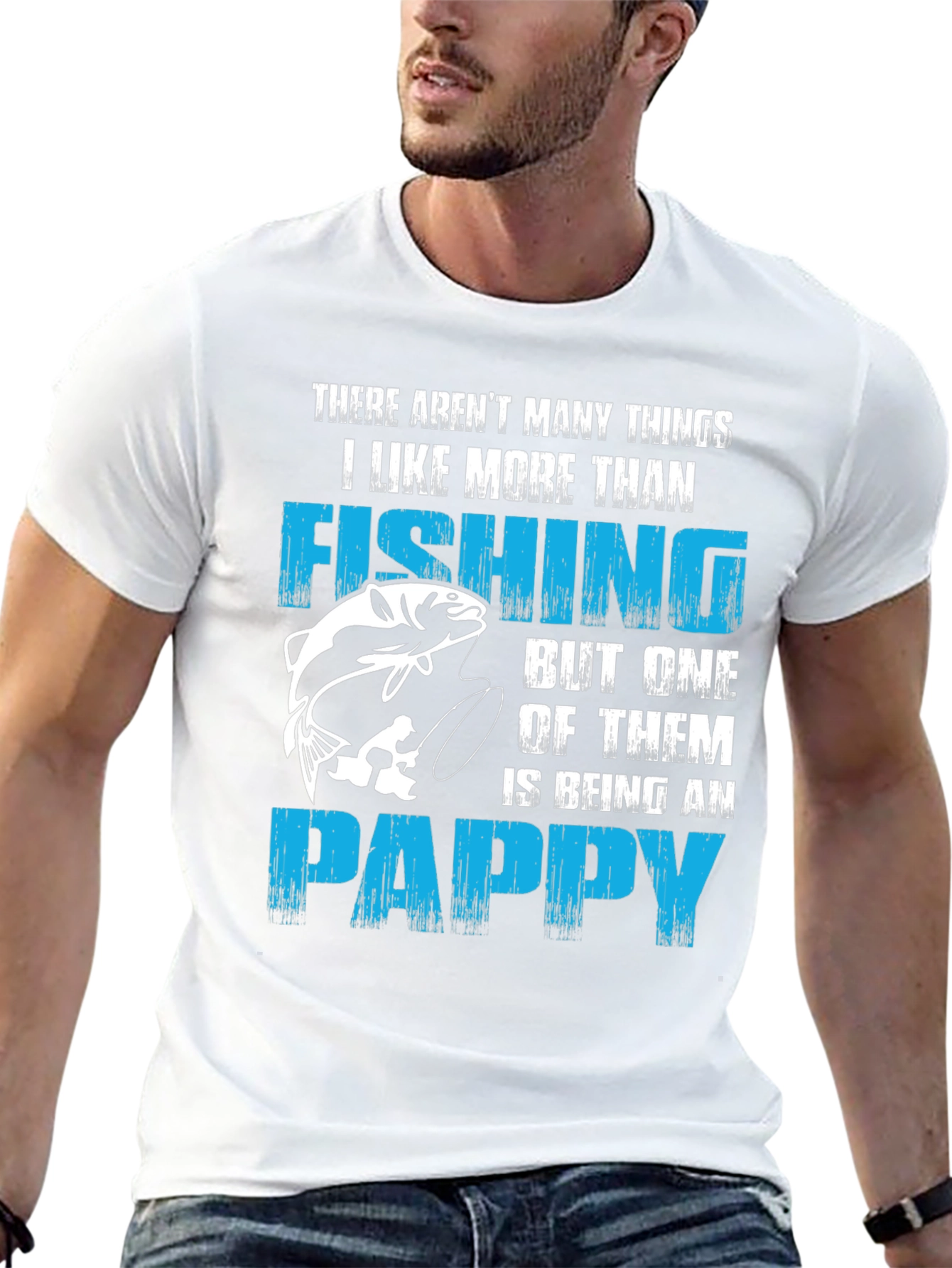 Black Fishing Pappy Graphic T-Shirt - Gift for Grandpas view 13