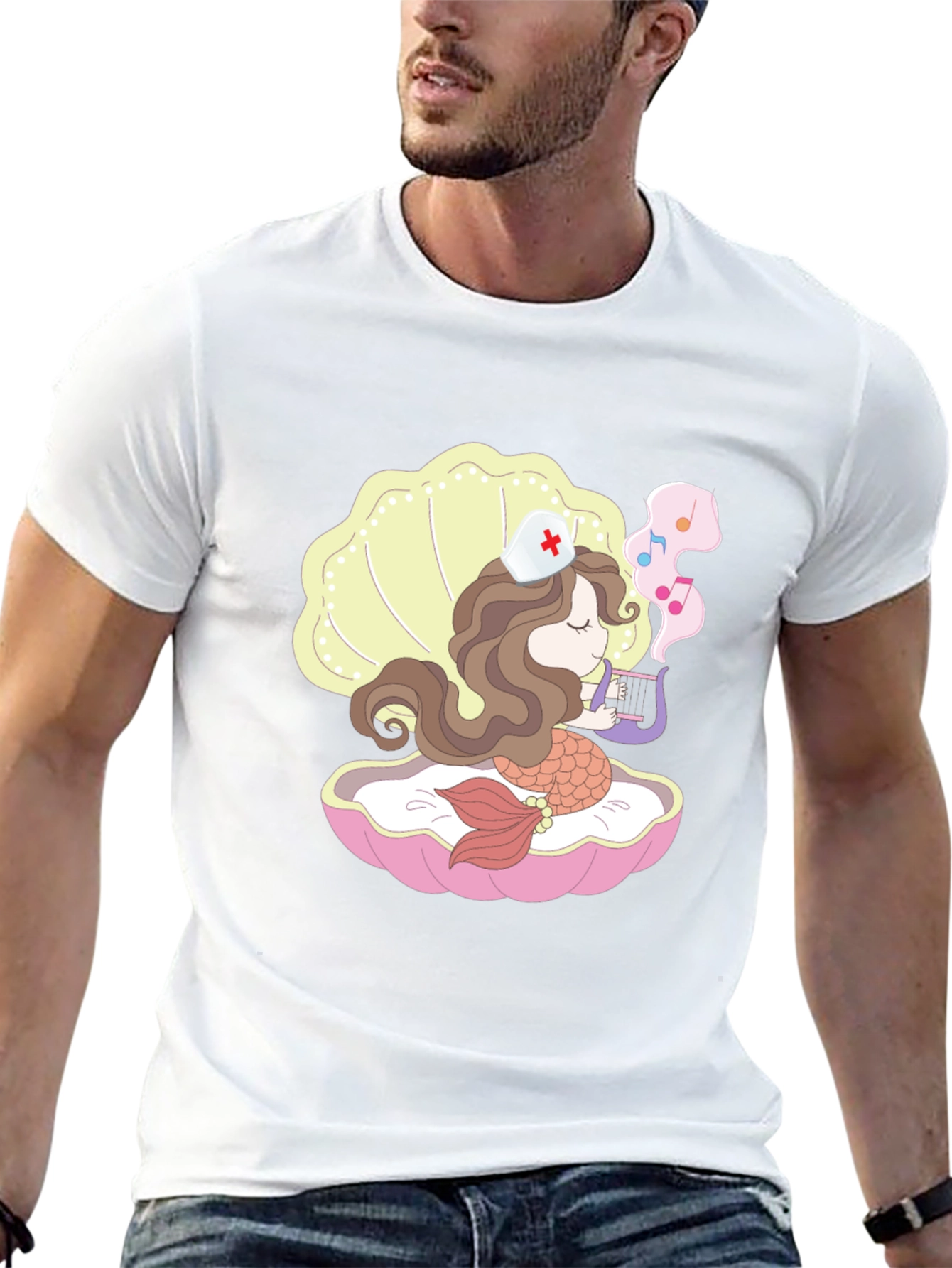 Black Mermaid Nurse T-Shirt view 13