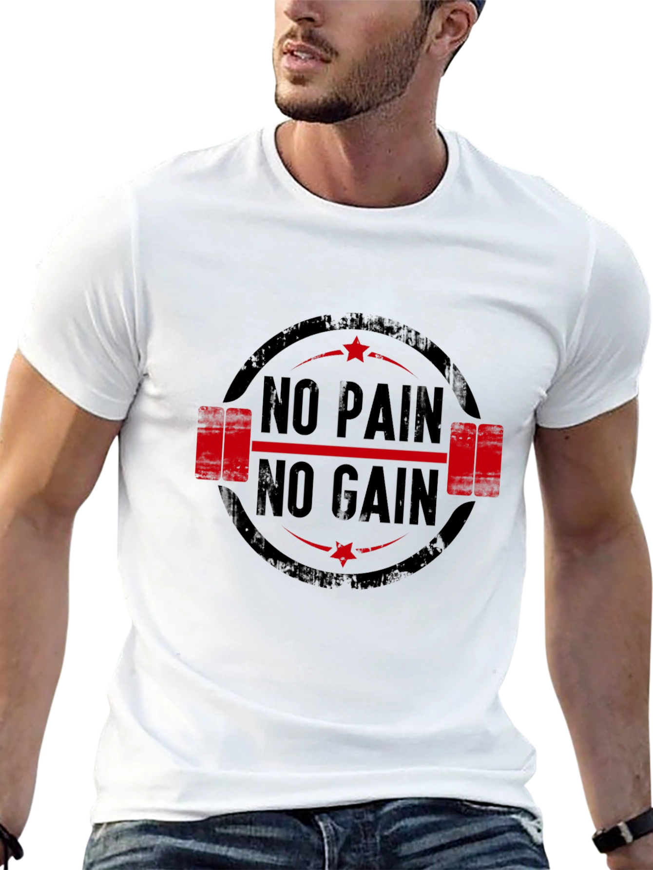Black No Pain No Gain Gym T-Shirt view 13