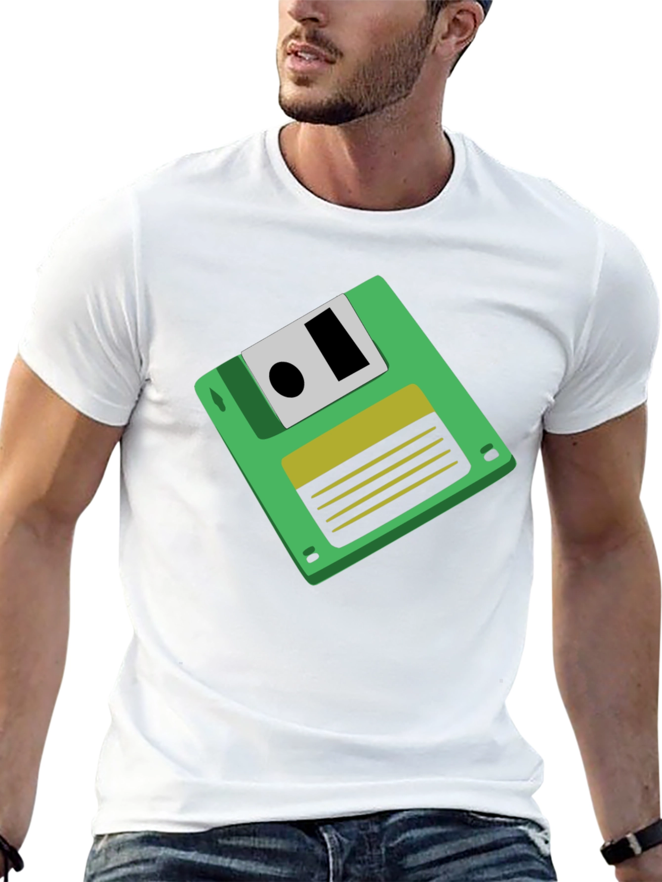 Retro Floppy Disk Graphic Tee - Black Unisex T-Shirt - 13