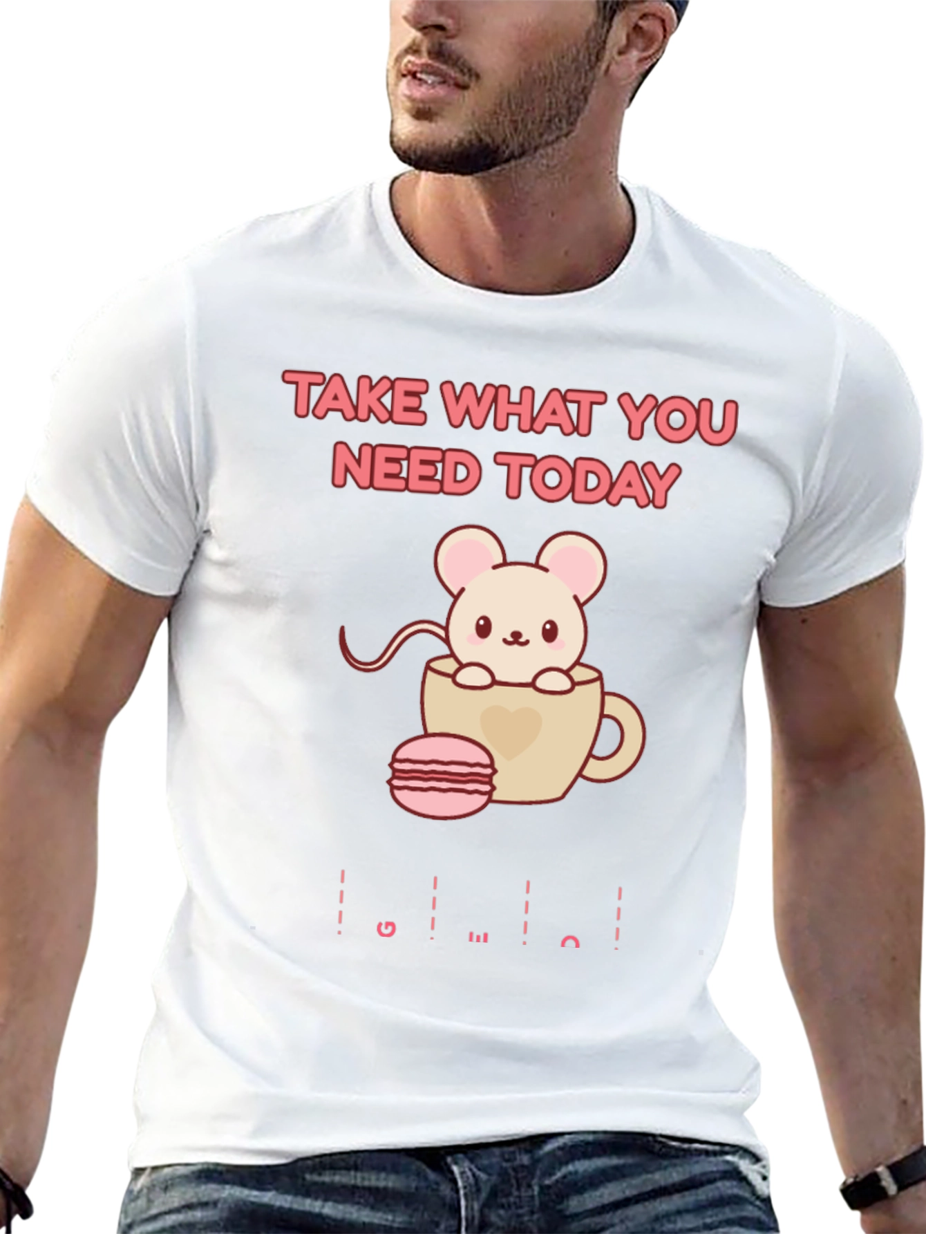 Black Cute Mouse in Cup T-Shirt - Take What You Need view 13