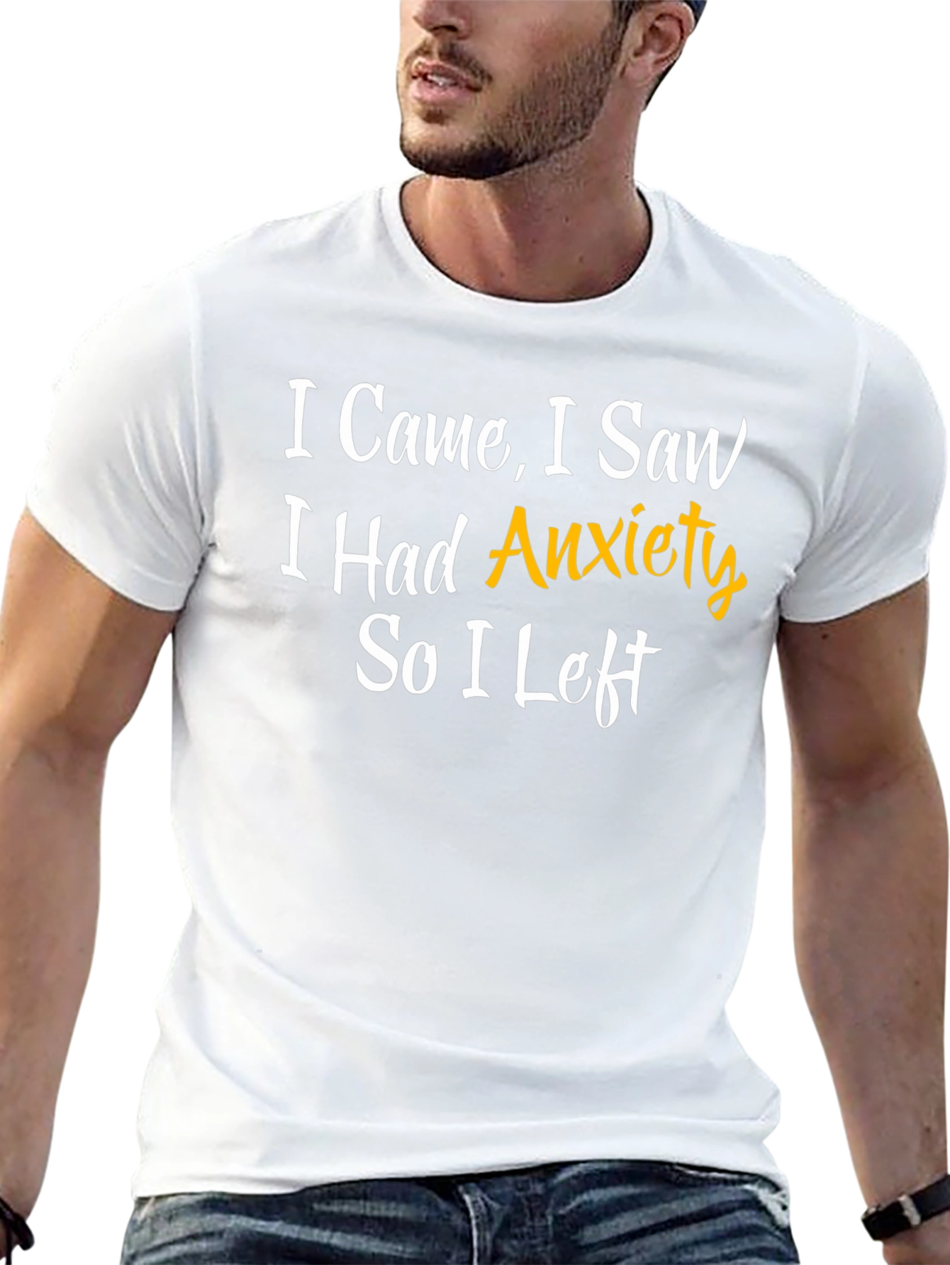 Black Anxiety Humor T-Shirt view 13