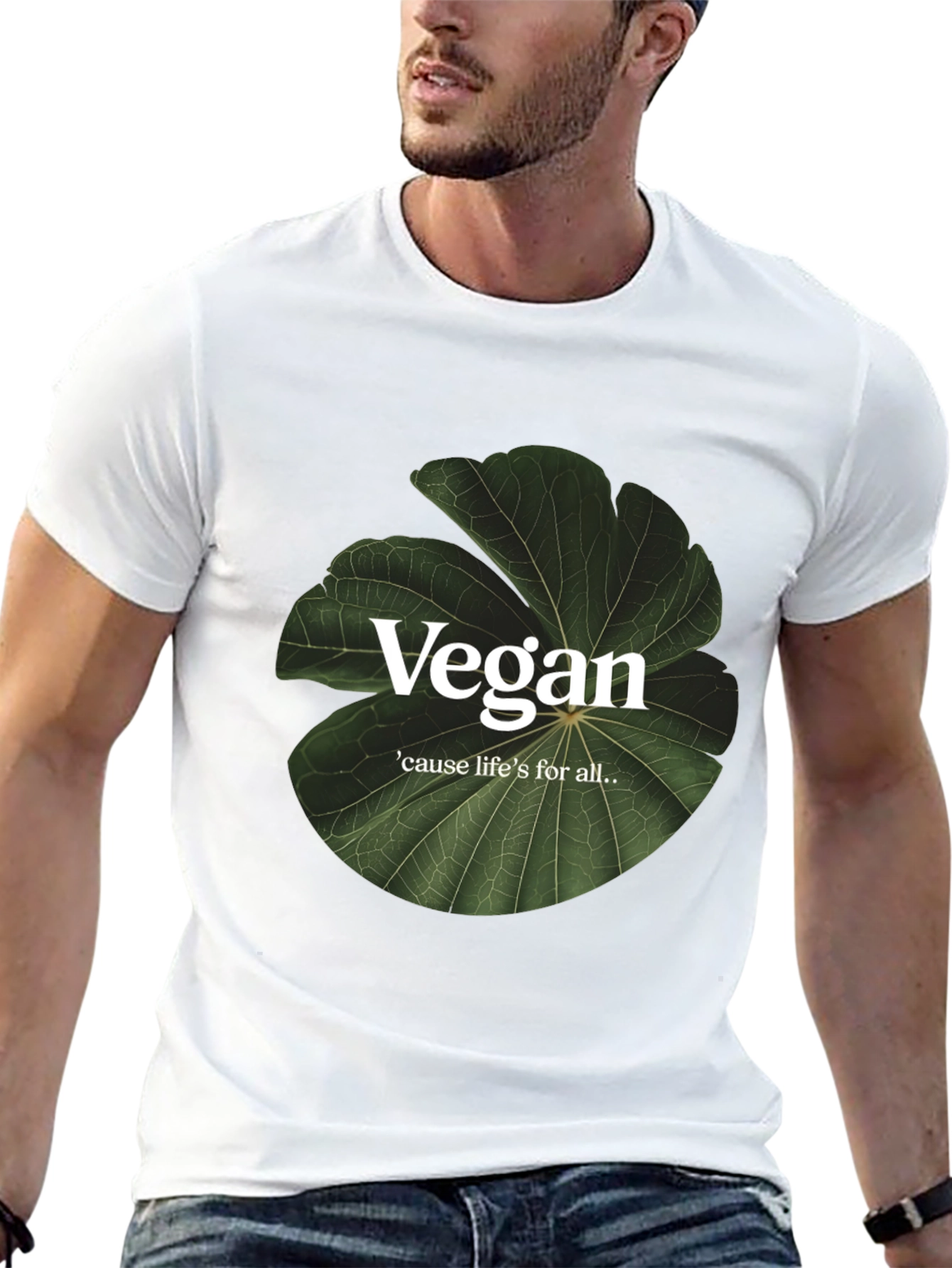 Black Vegan Life T-Shirt - Cause Life's For All - Plant-Based Style view 13