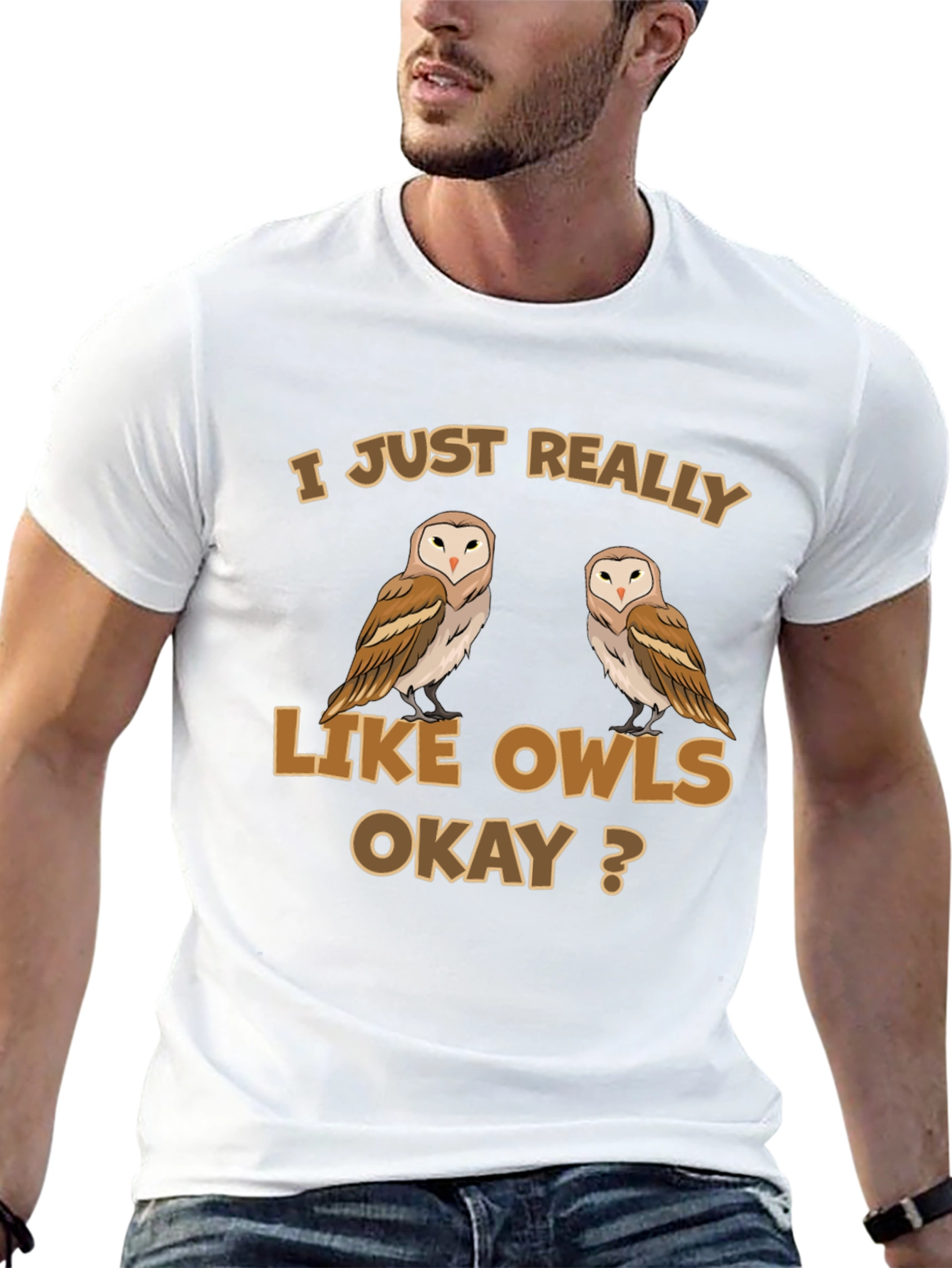Black Owl Lover T-Shirt - 'I Just Really Like Owls Okay?'  view 13
