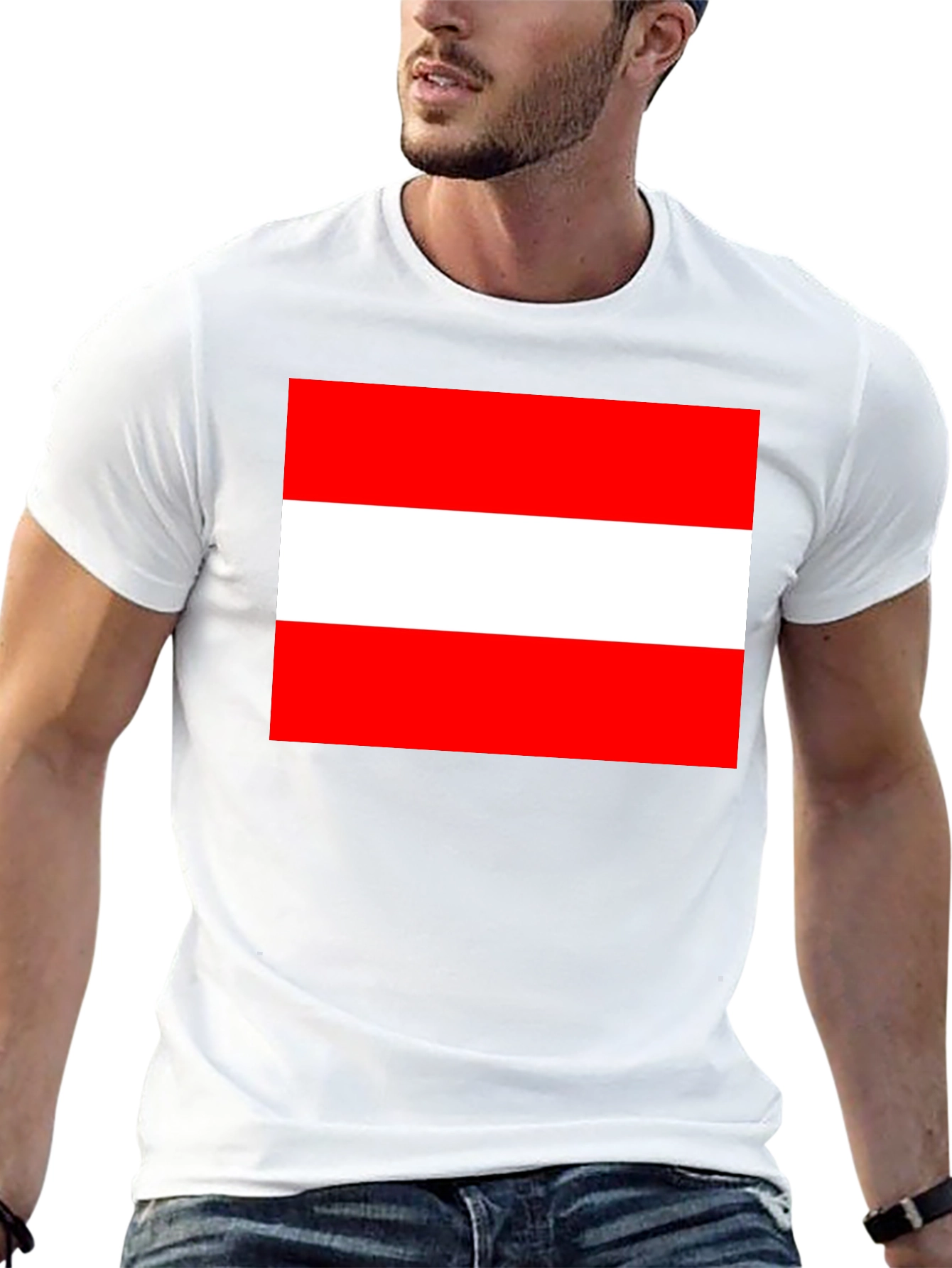 Austria Flag T-Shirt - Black Cotton Tee - 13