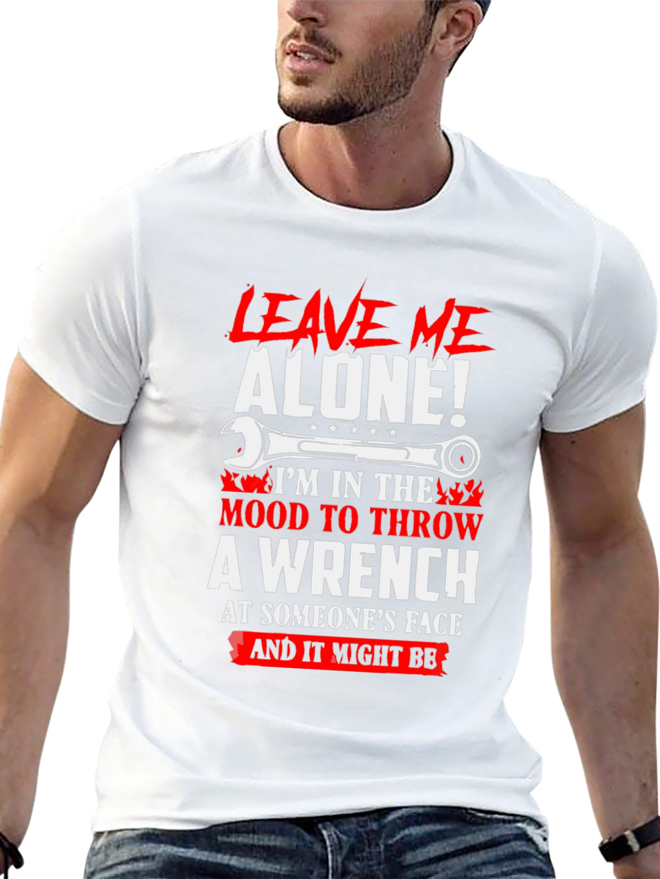 Black Leave Me Alone Wrench T-Shirt view 13