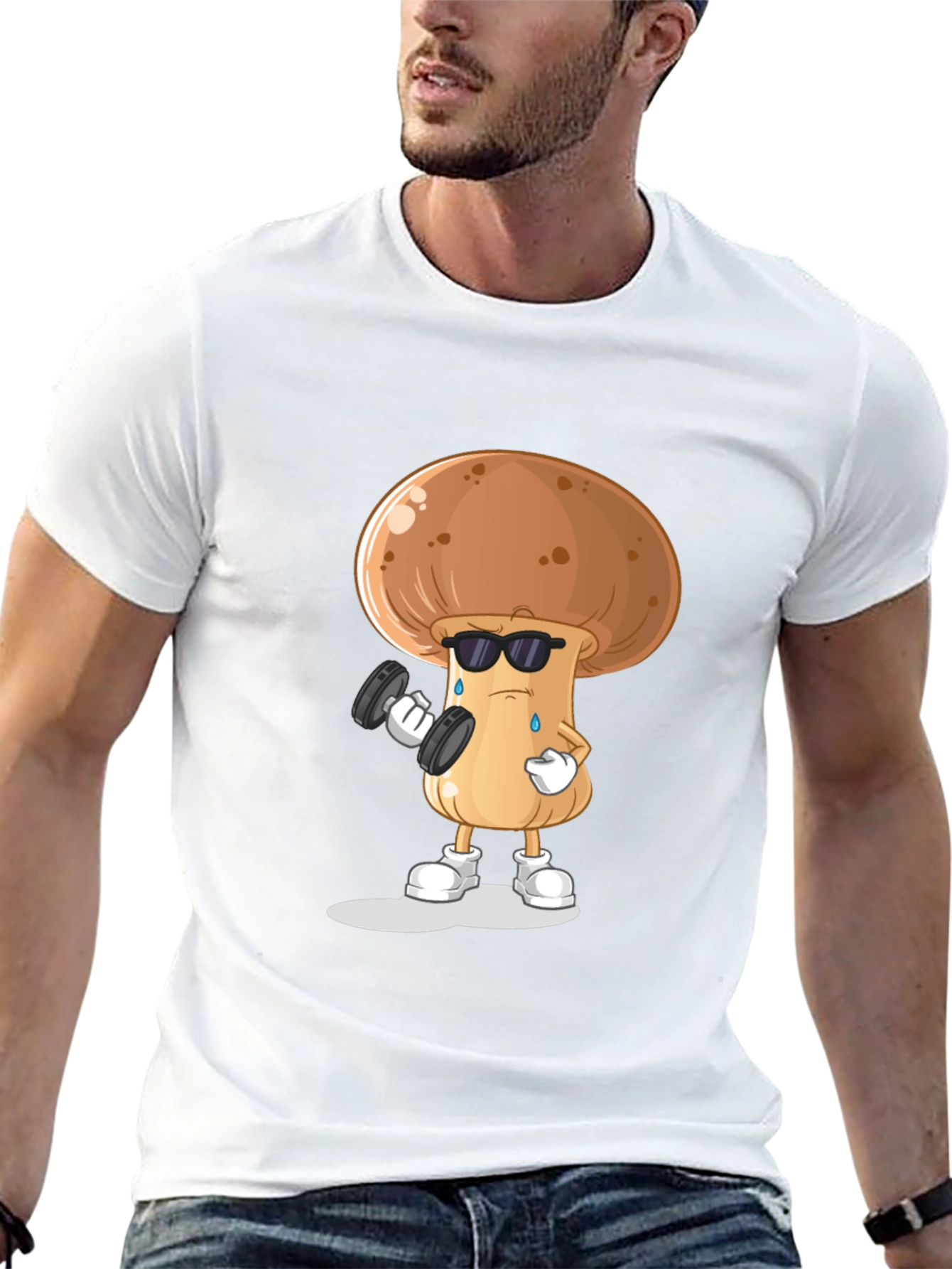 Black Mushroom Gym Black T-shirt view 13