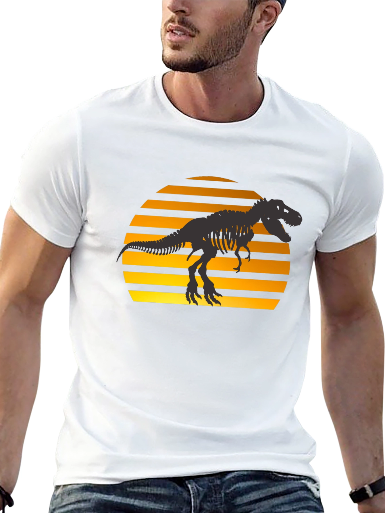 Black Dino Sunset T-Shirt - Black Graphic Tee view 13