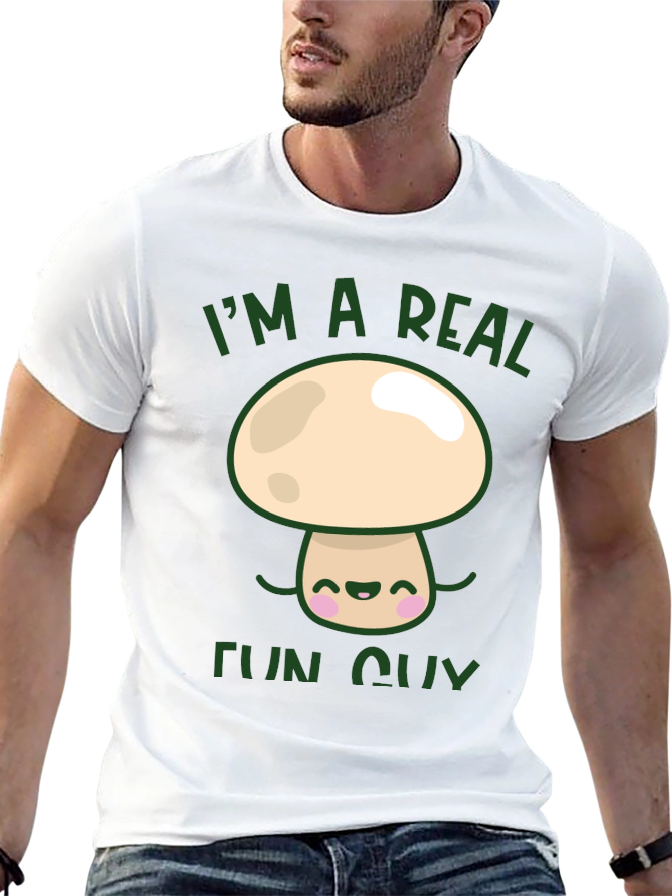Black I'm a Real Fun Guy T-Shirt - Mushroom Graphic Tee view 13