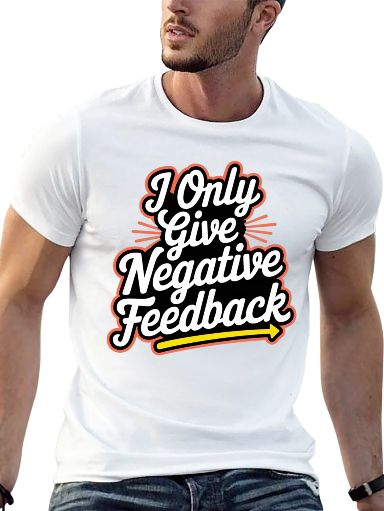 Black Negative Feedback Humor T-Shirt view 13
