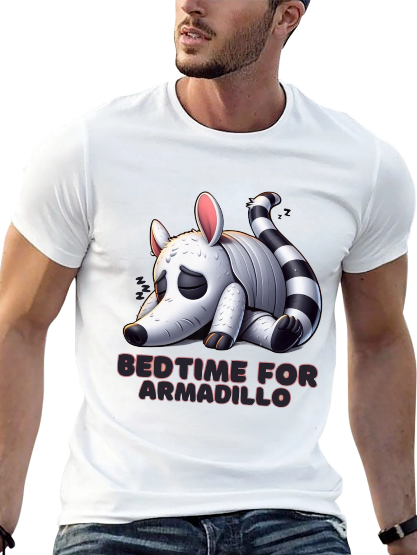 Black Bedtime for Armadillo Graphic Tee - Black view 13