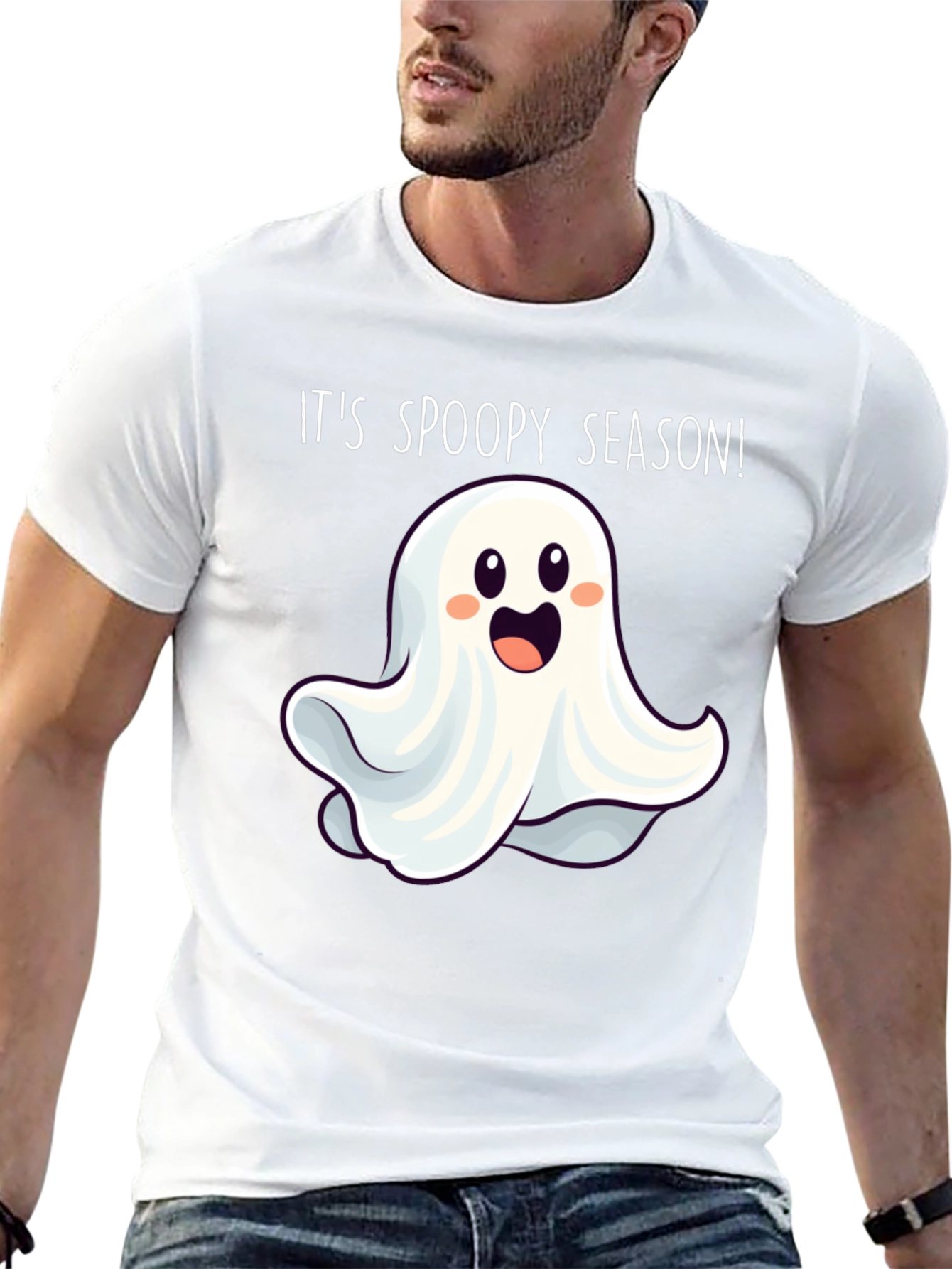 Black Spoopy Season Ghost T-Shirt view 13