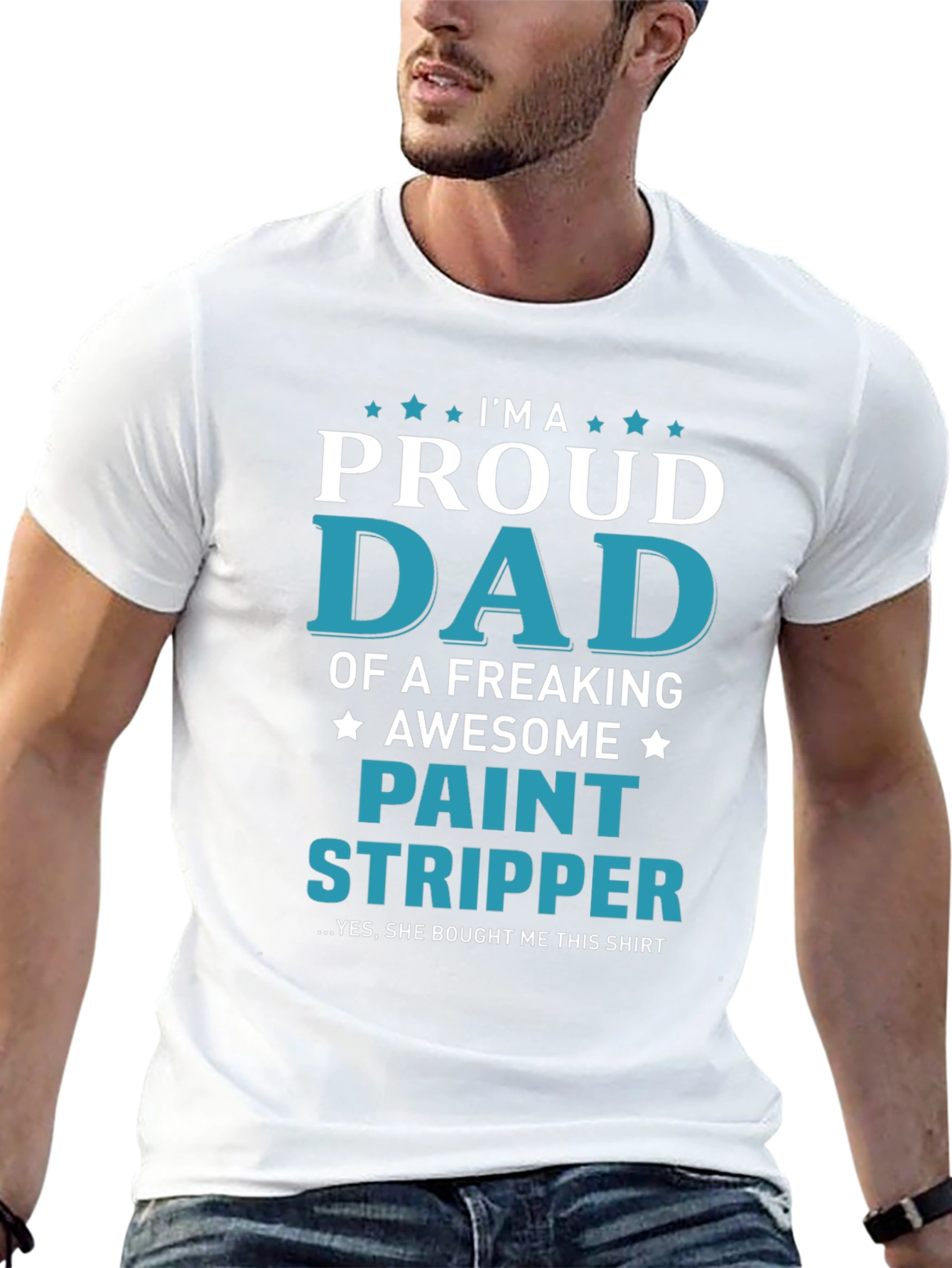 Black Proud Dad Paint Stripper T-Shirt - Humorous Gift for Fathers view 13