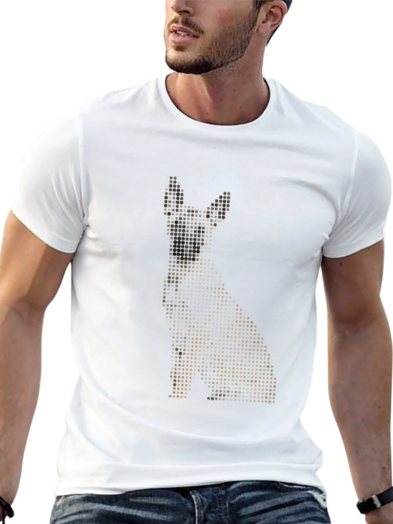 Black Dotted Dog Graphic T-Shirt view 13
