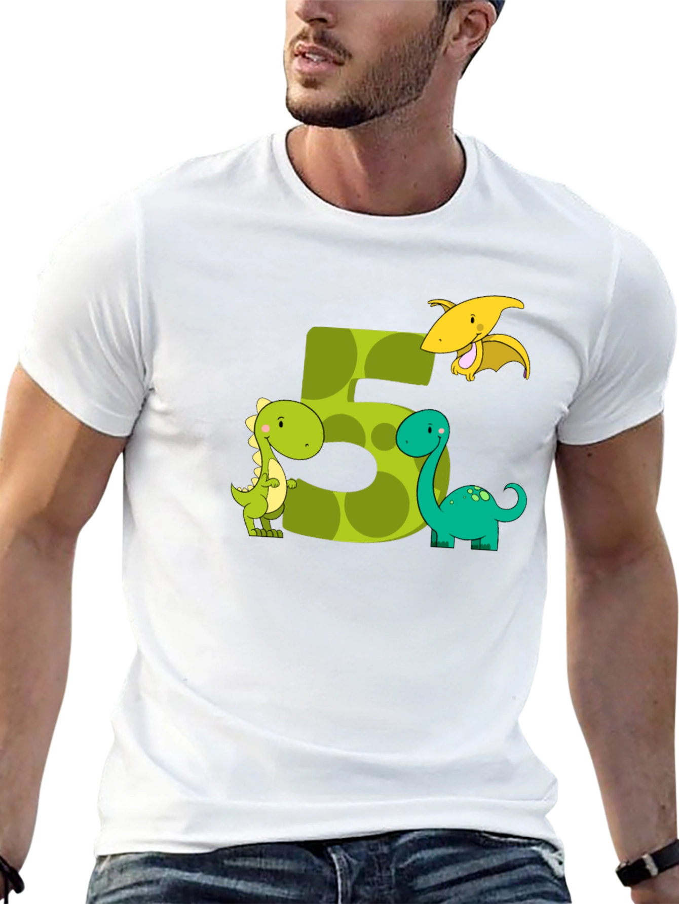 Dinosaur Birthday Number 5 T-Shirt - 13
