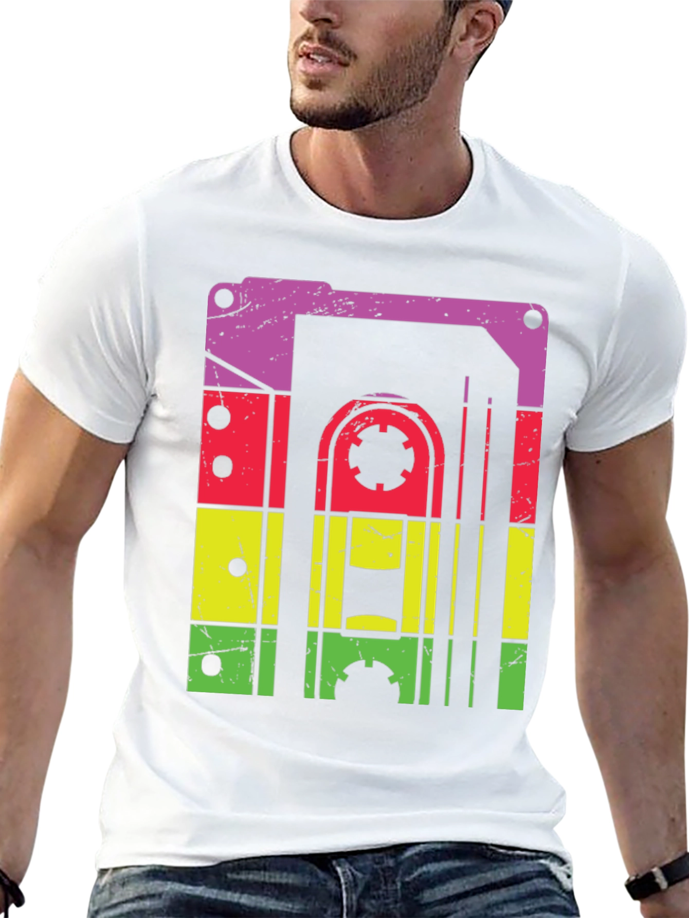 Black Retro Cassette Tape T-Shirt - Vintage Music Lover Tee view 13