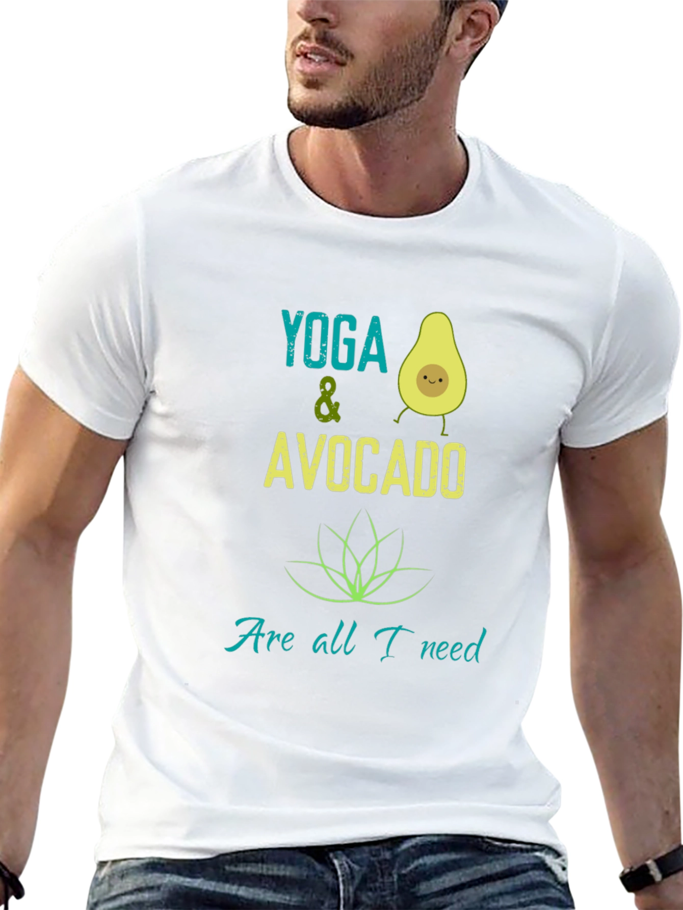 Black Yoga & Avocado T-Shirt - Trendy Graphic Tee view 13