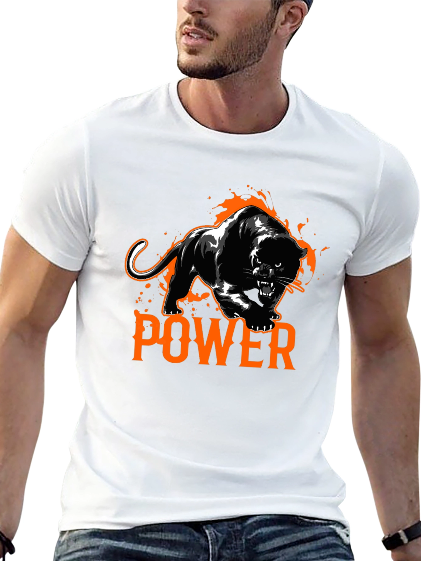 Black Power Panther Graphic Tee - Black T-Shirt view 13