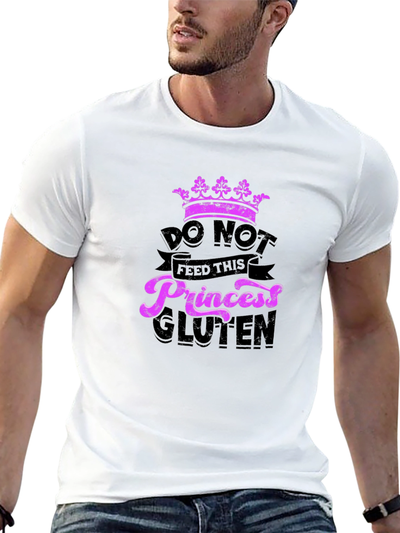 Black Do Not Feed This Princess Gluten Graphic Tee view 13