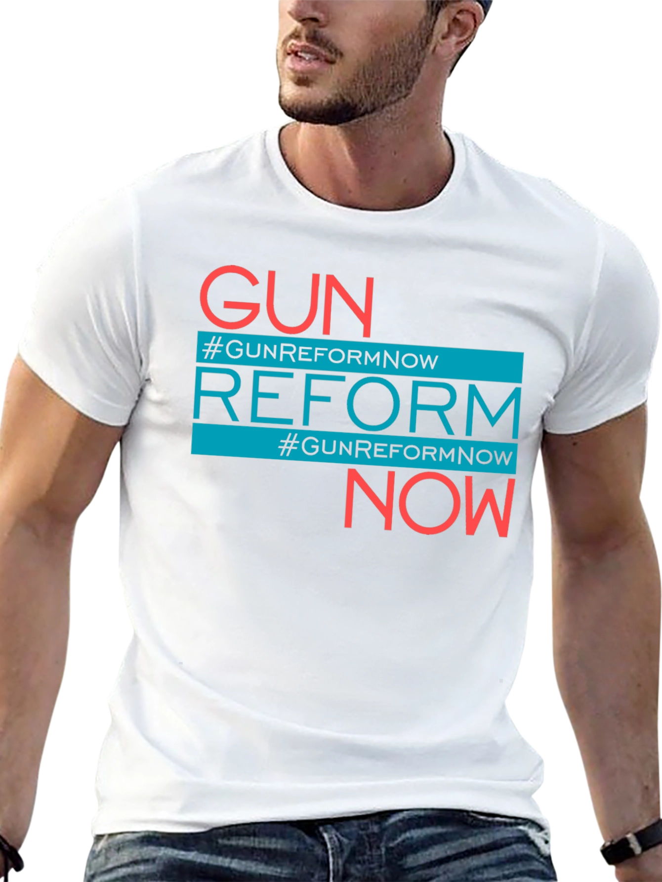 Black Gun Reform Now Graphic T-Shirt view 13