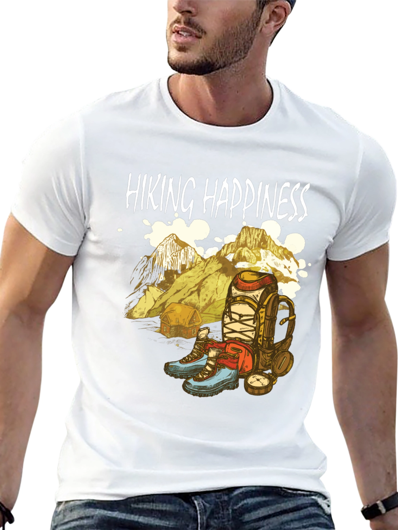 Black Hiking Happiness Graphic Tee - Adventure Awaits! view 13