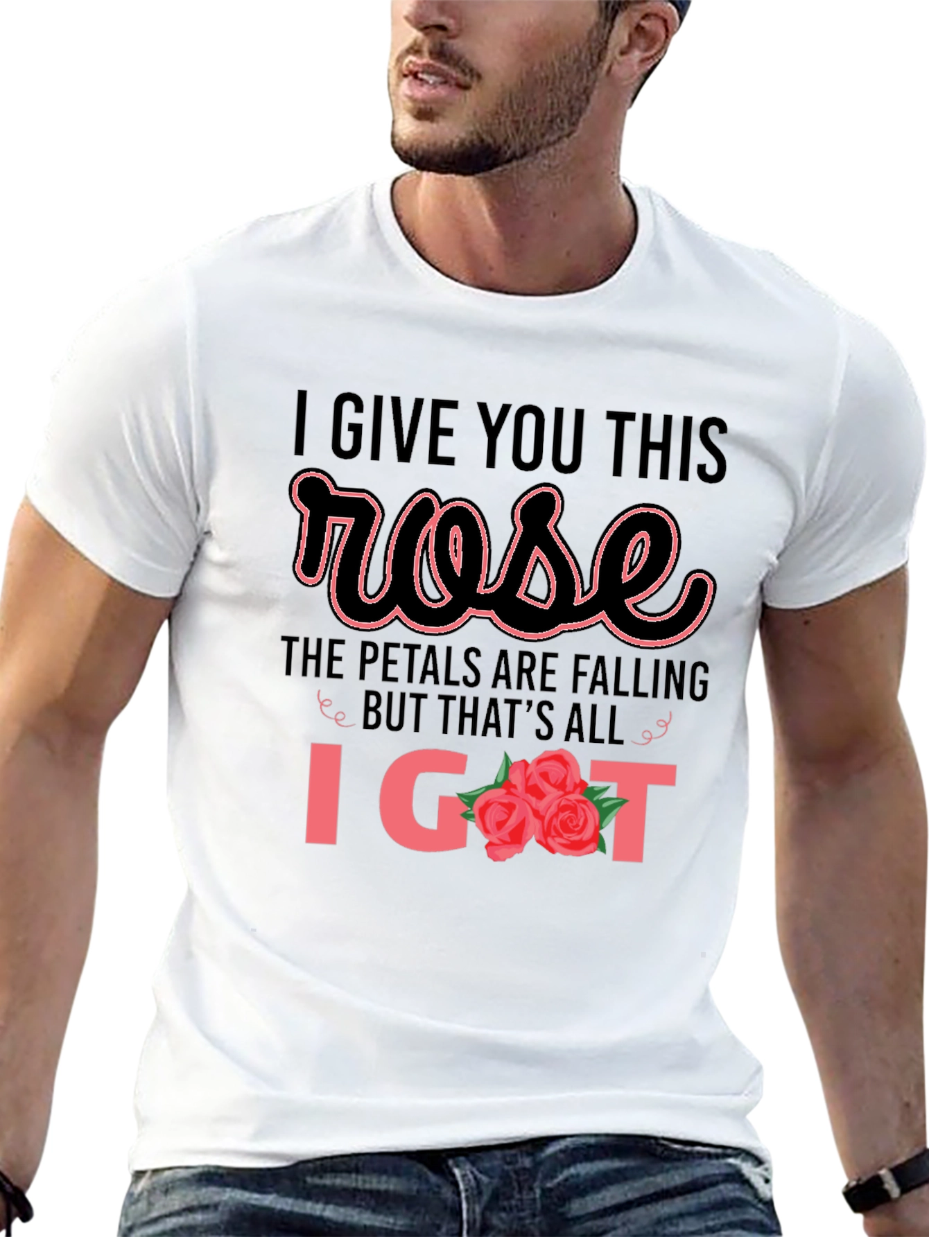 Black I Give You This Rose Graphic T-Shirt view 13