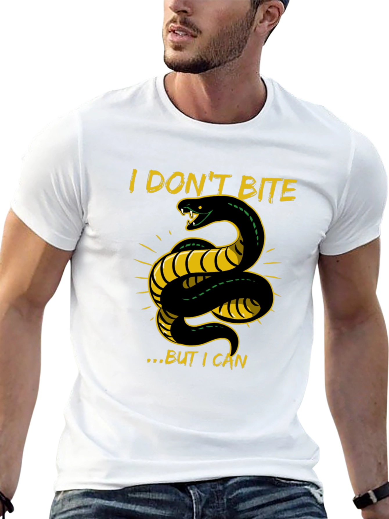 Black I Don't Bite T-Shirt - Snake Graphic Tee view 13