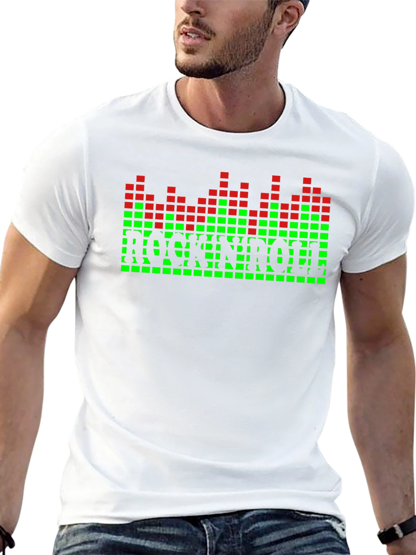 Black Rock N Roll Pixel Graphic T-Shirt view 13