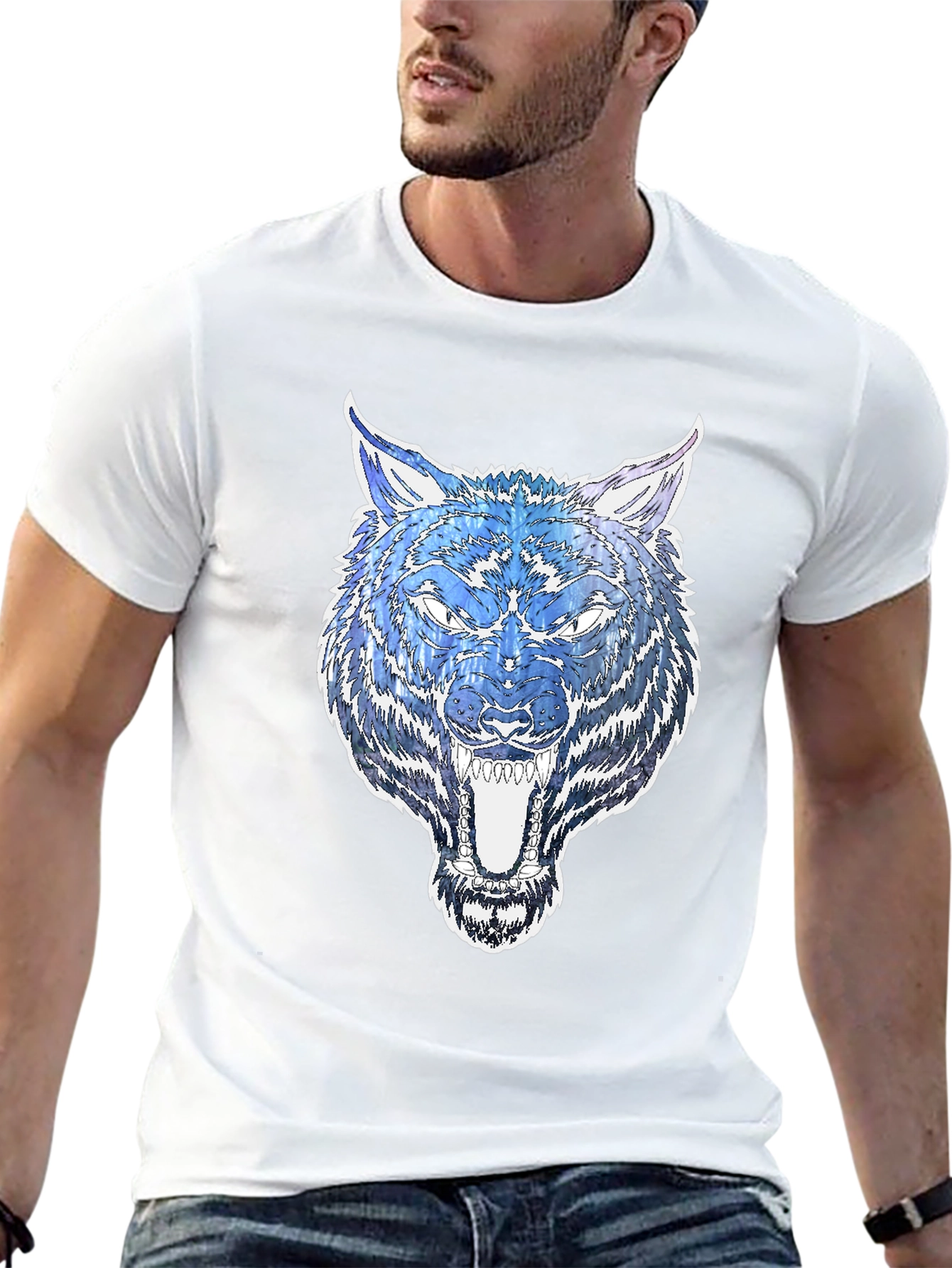 Black Black Wolf Graphic Tee - Bold & Stylish view 13
