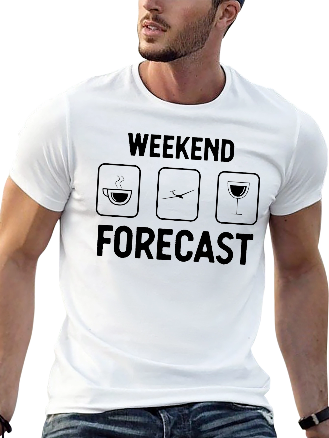 Black Weekend Forecast T-Shirt: Coffee, Golf, Wine view 13