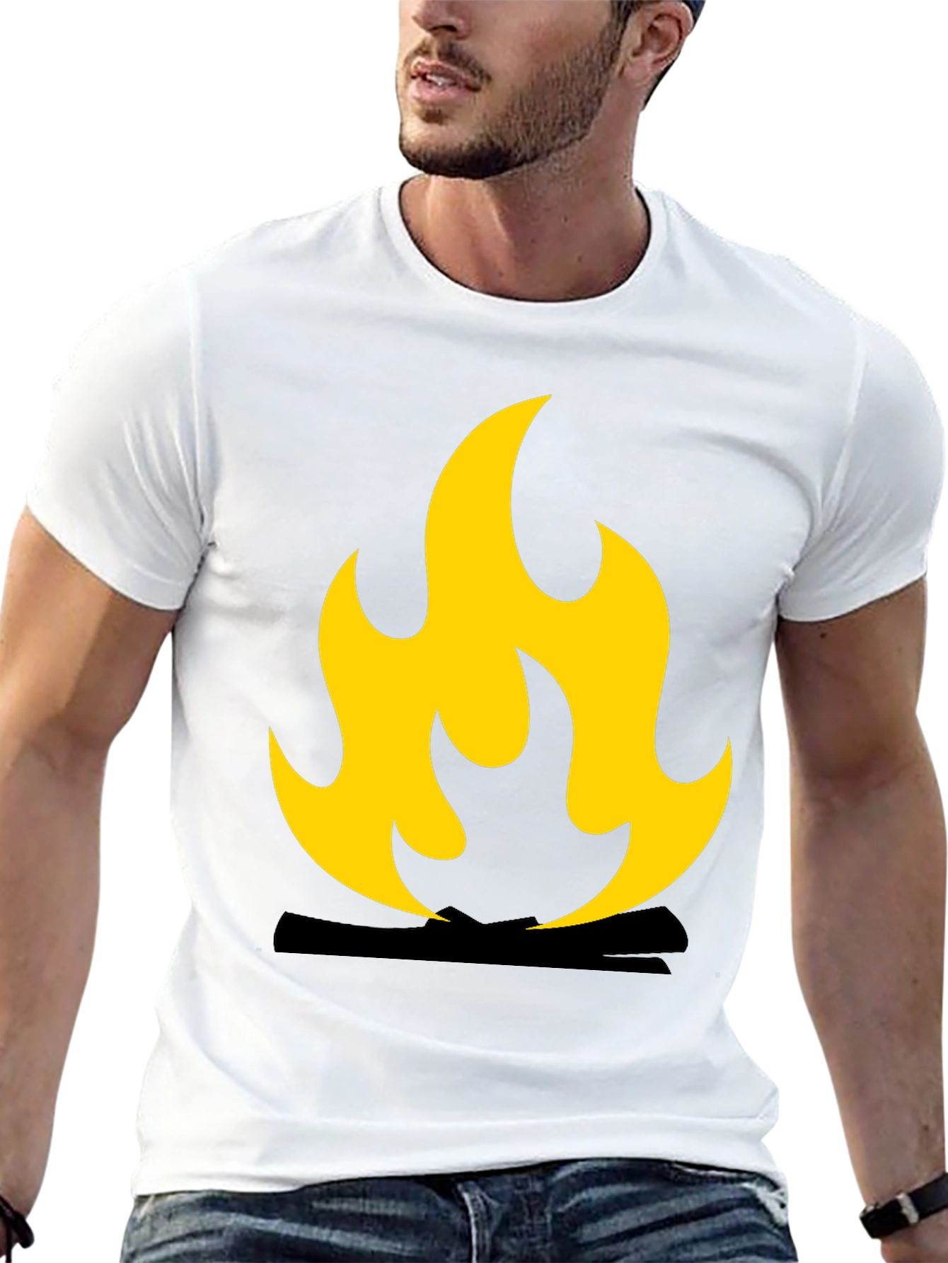 Black Flame Graphic Black T-Shirt view 13