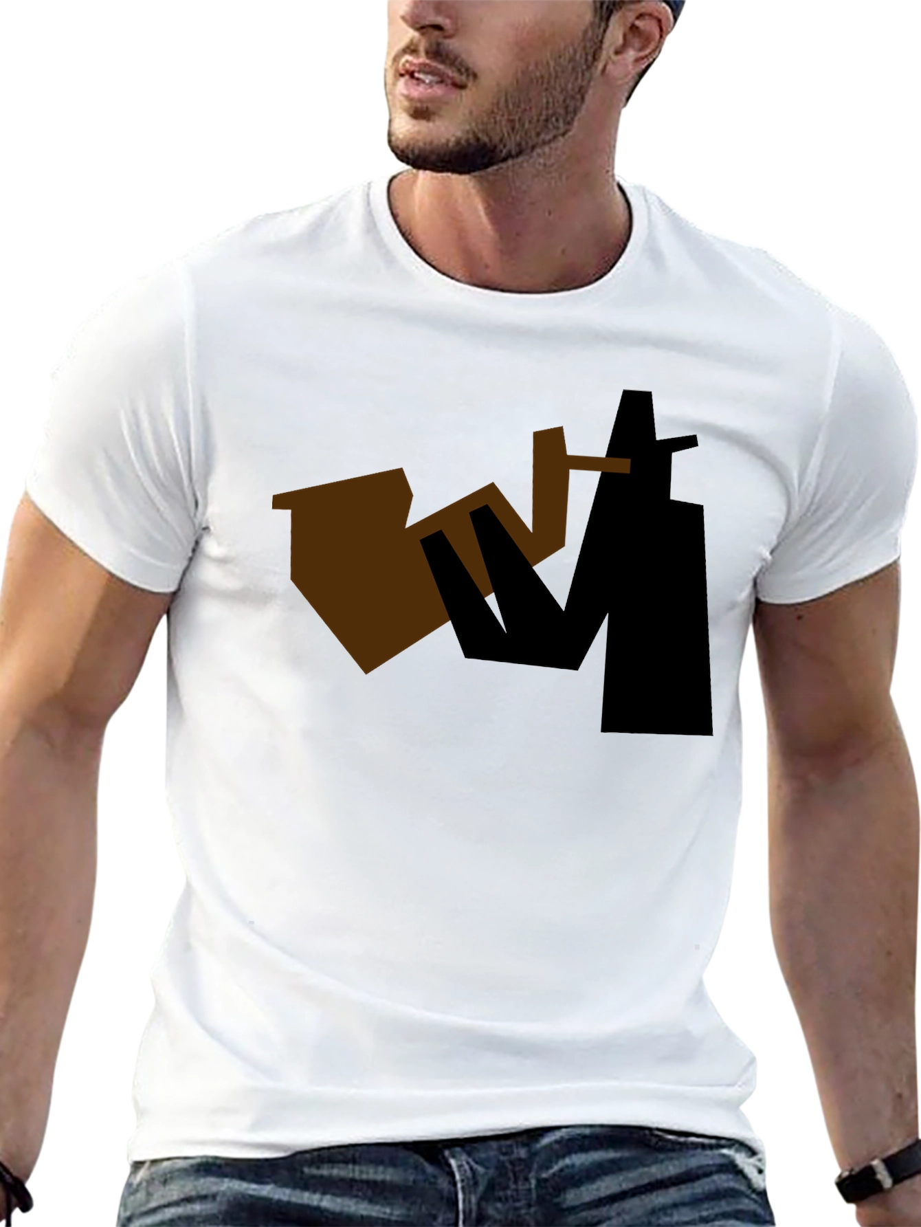 Black Abstract Sax Player Graphic Tee - Black view 13