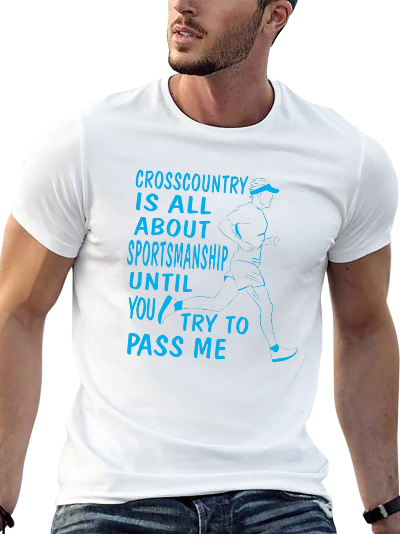 Black Funny Cross Country Sportsmanship Graphic T-Shirt view 13