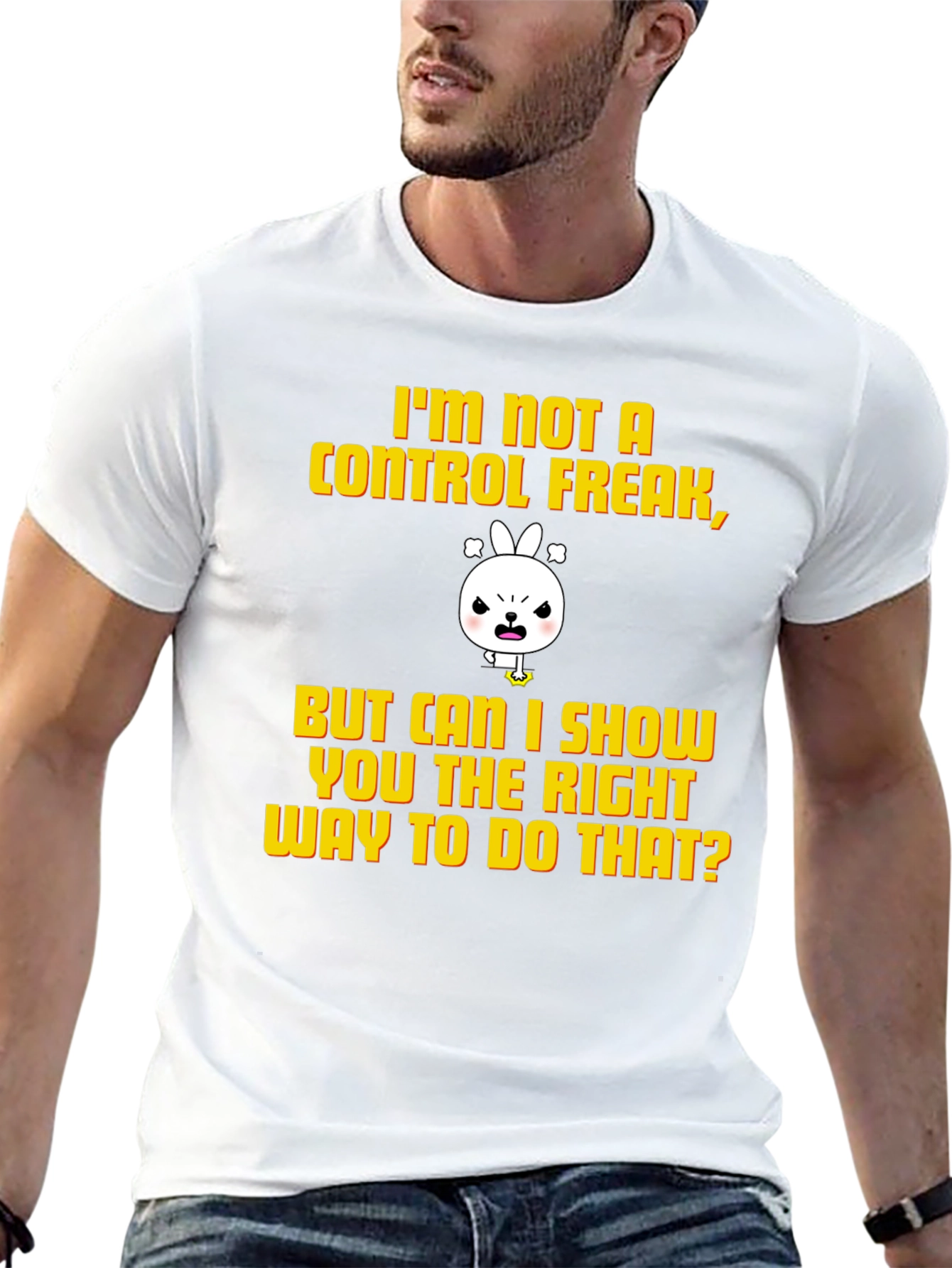 Black Control Freak Graphic Tee - Funny Novelty T-Shirt view 13