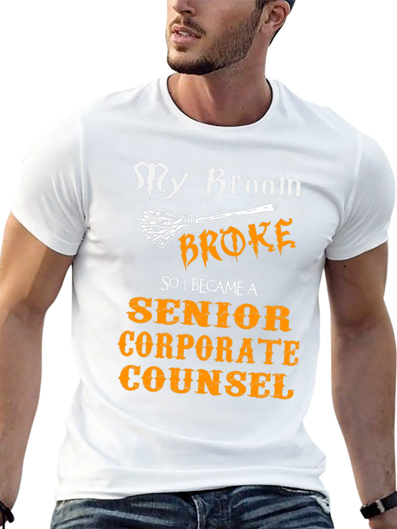 Black My Broom Broke Senior Corporate Counsel Novelty T-Shirt view 13