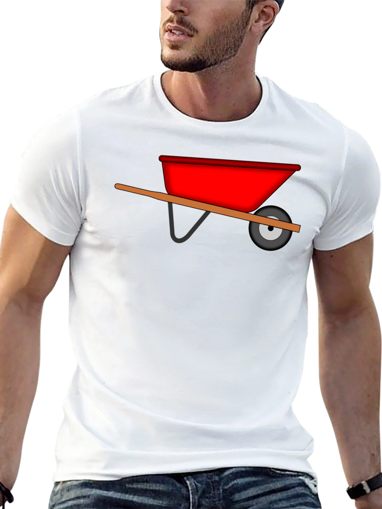 Black Wheelbarrow Graphic Tee - Black Cotton Casual view 13