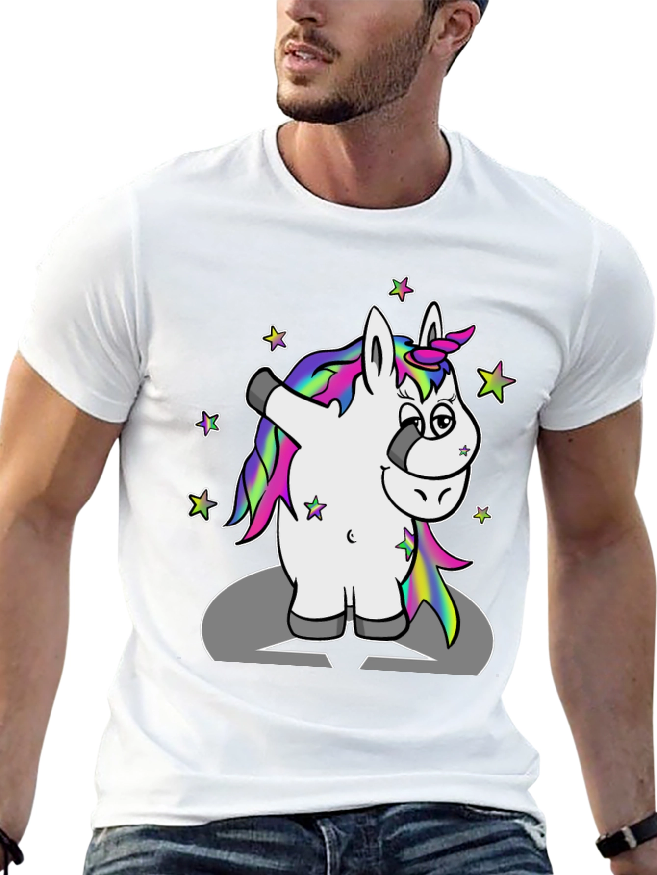 Black Dabbing Unicorn T-Shirt view 13