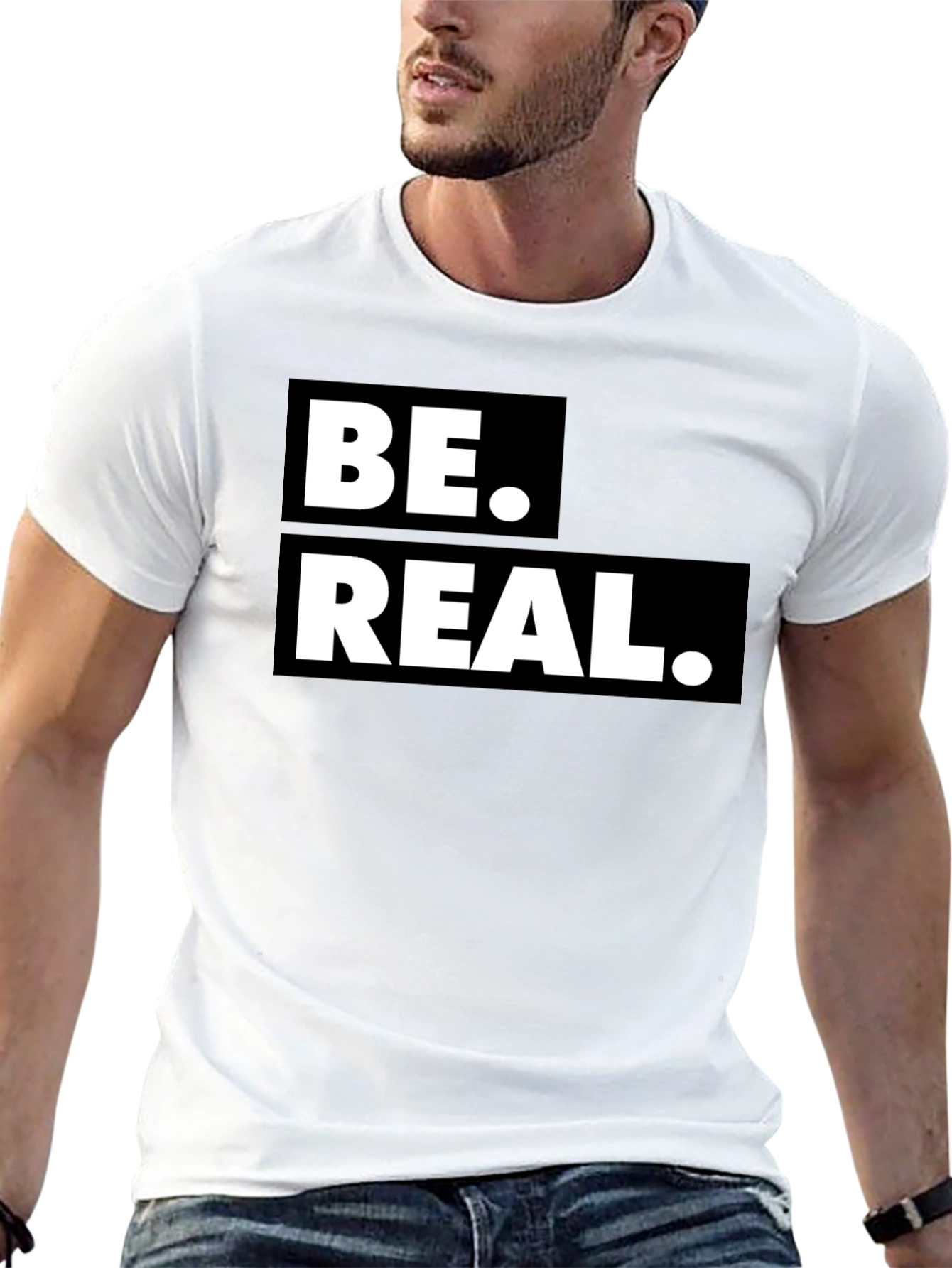 Black Be Real Graphic T-Shirt - Trendy Casual Tee view 13