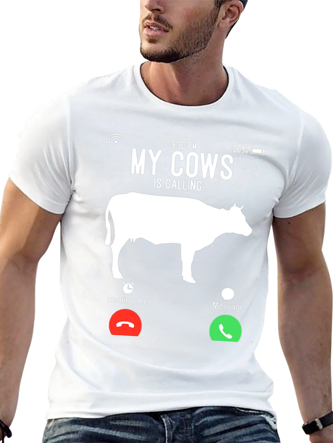 Black My Cows Is Calling T-Shirt - Farm Humor Tee view 13