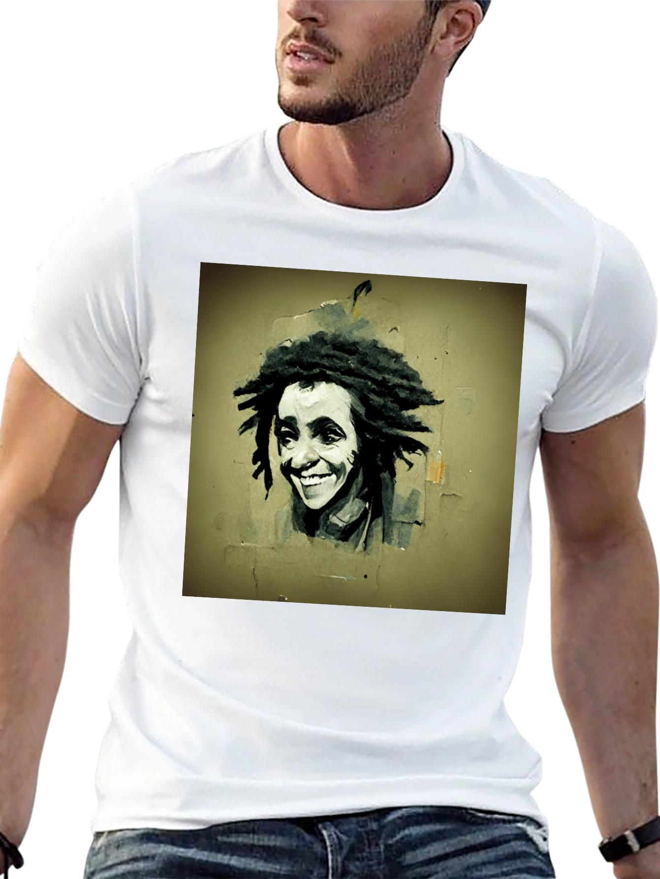 Black Rasta Portrait Graphic Tee - Unique Style view 13