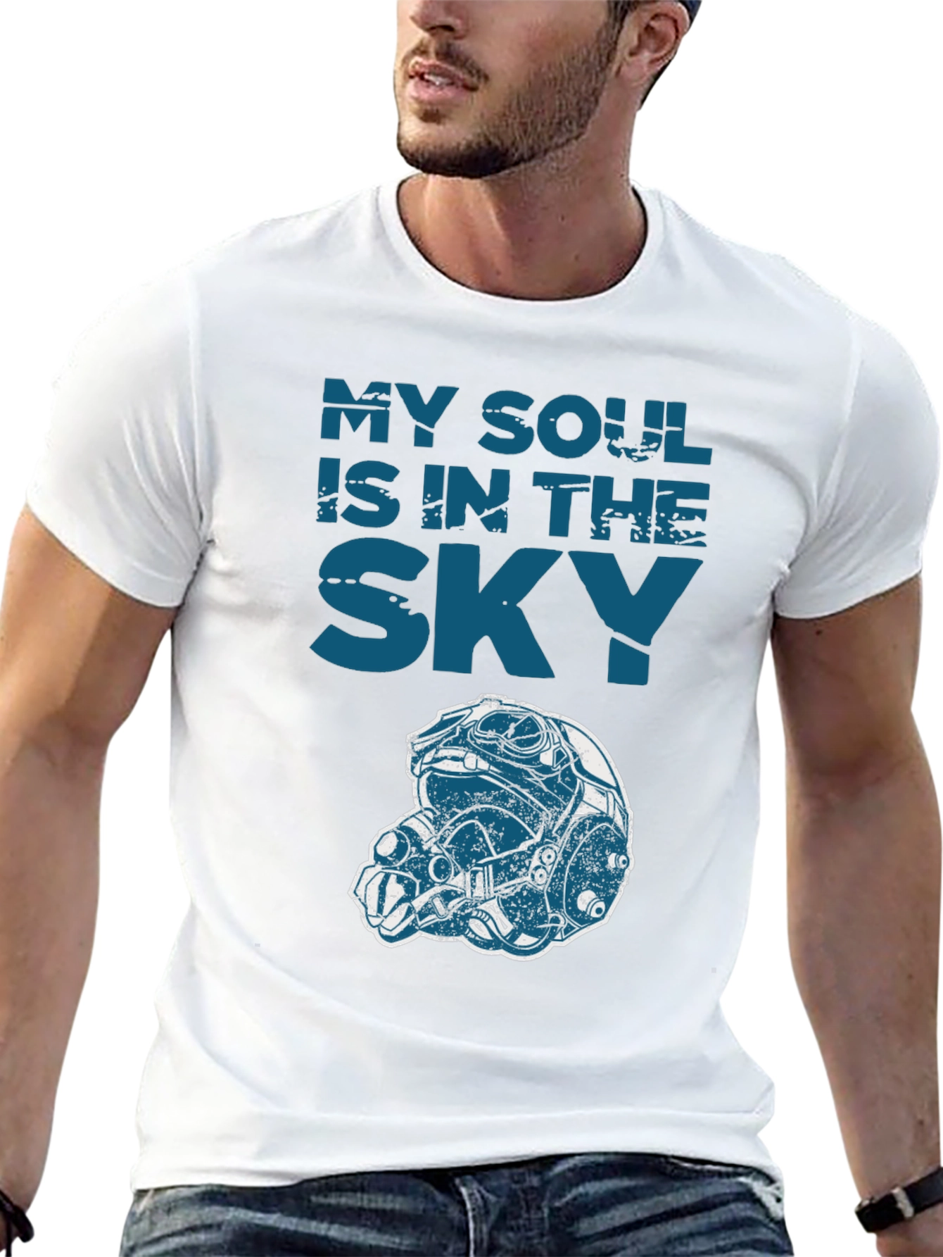 My Soul is in the Sky Graphic Tee - Pilot Helmet Design - 13