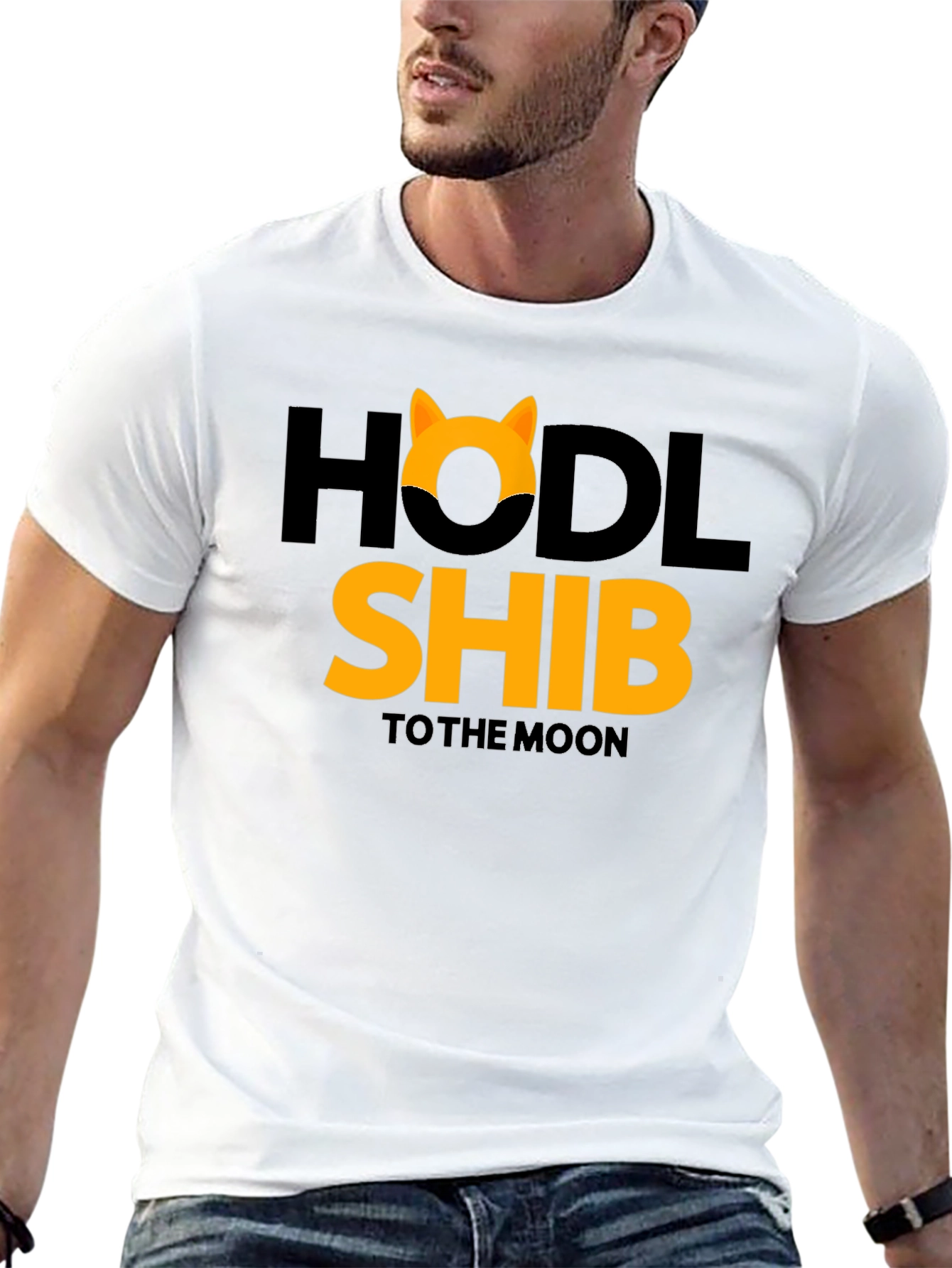 Black HODL Shib to the Moon Black T-Shirt view 13