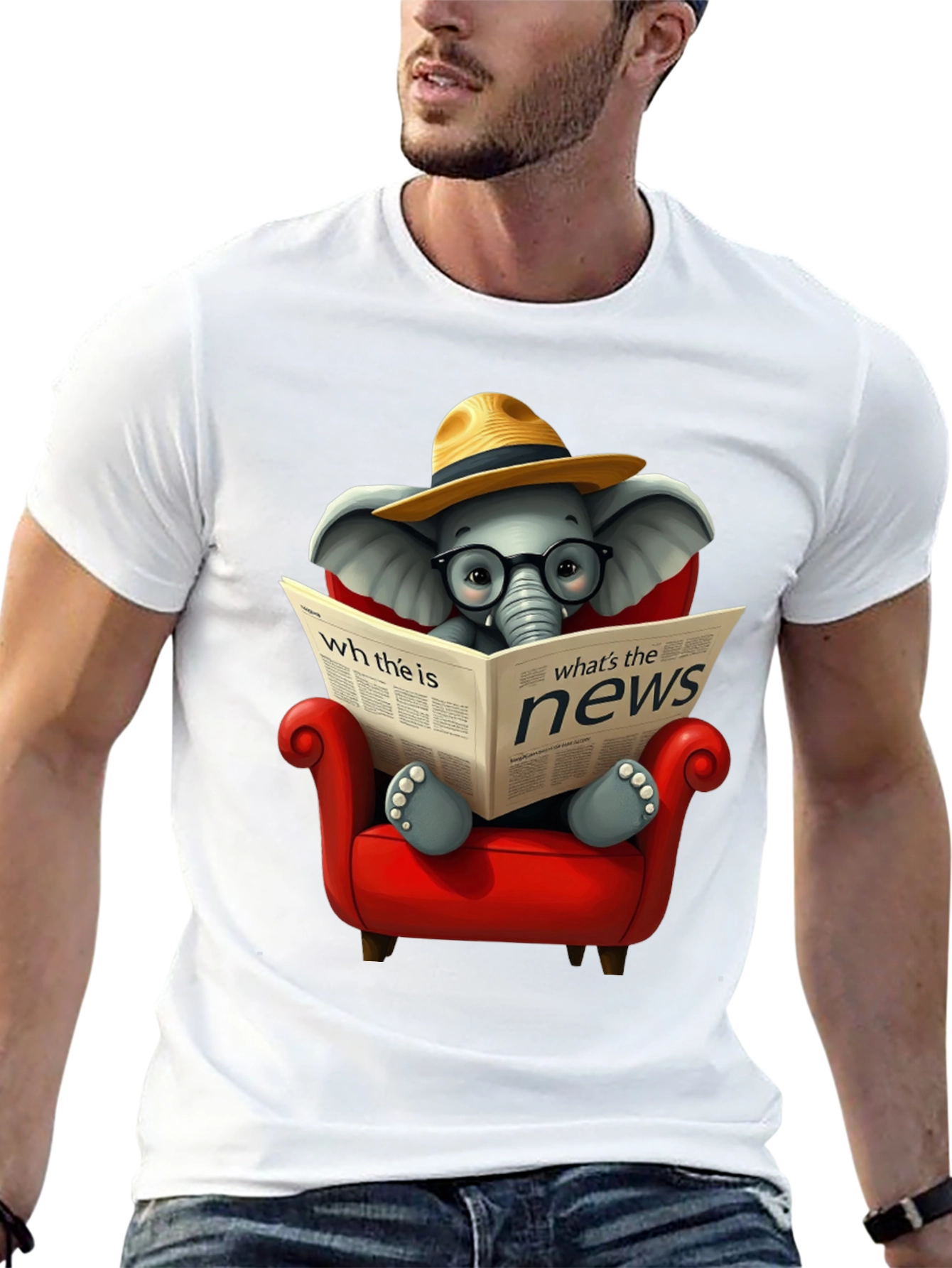 Black Elephant Reading News T-Shirt view 13