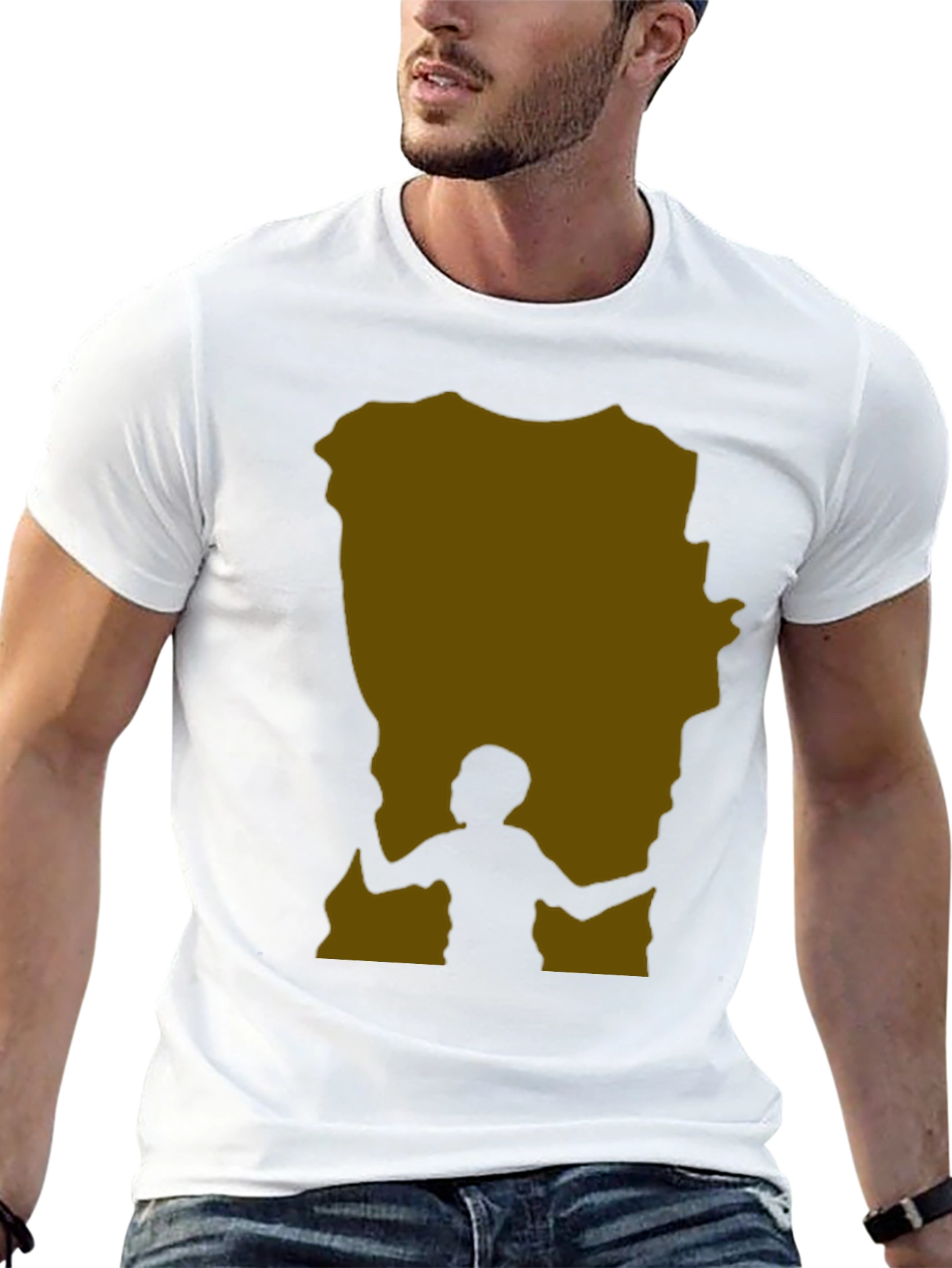 Black Silhouette Atlas T-Shirt - Unique Graphic Tee view 13