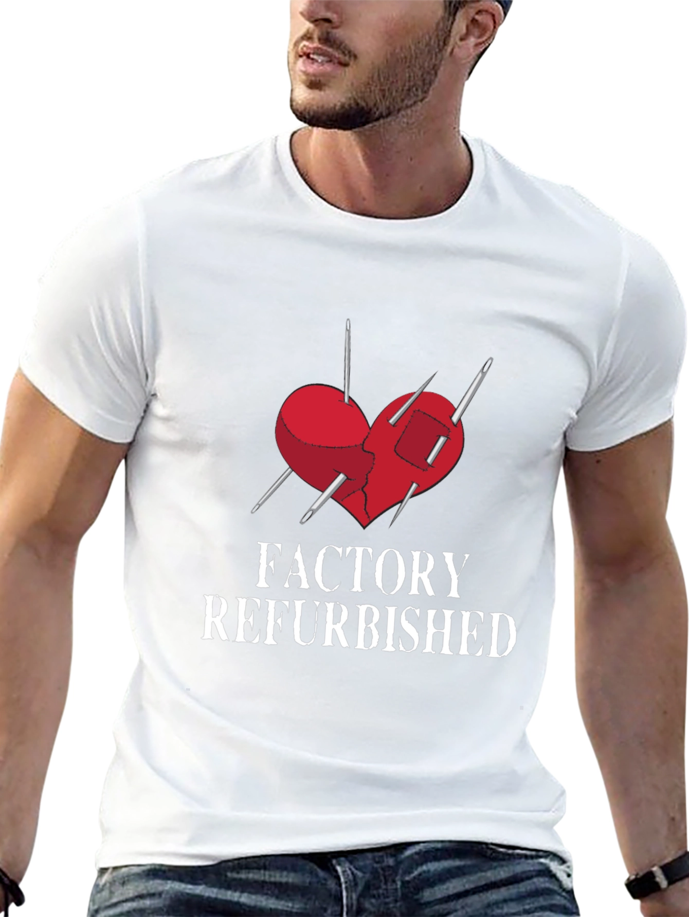 Black Factory Refurbished Heart Graphic Tee view 13