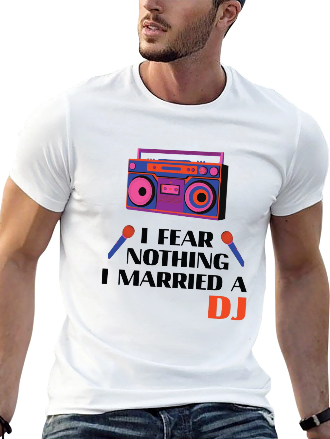Black I Married a DJ Graphic T-Shirt view 13