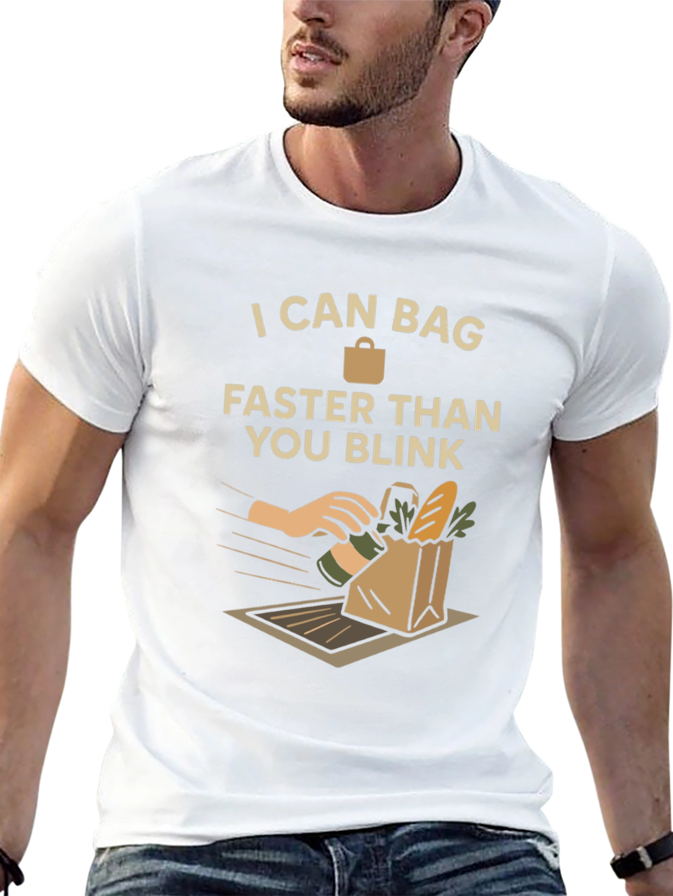 Black I Can Bag Faster T-Shirt view 13